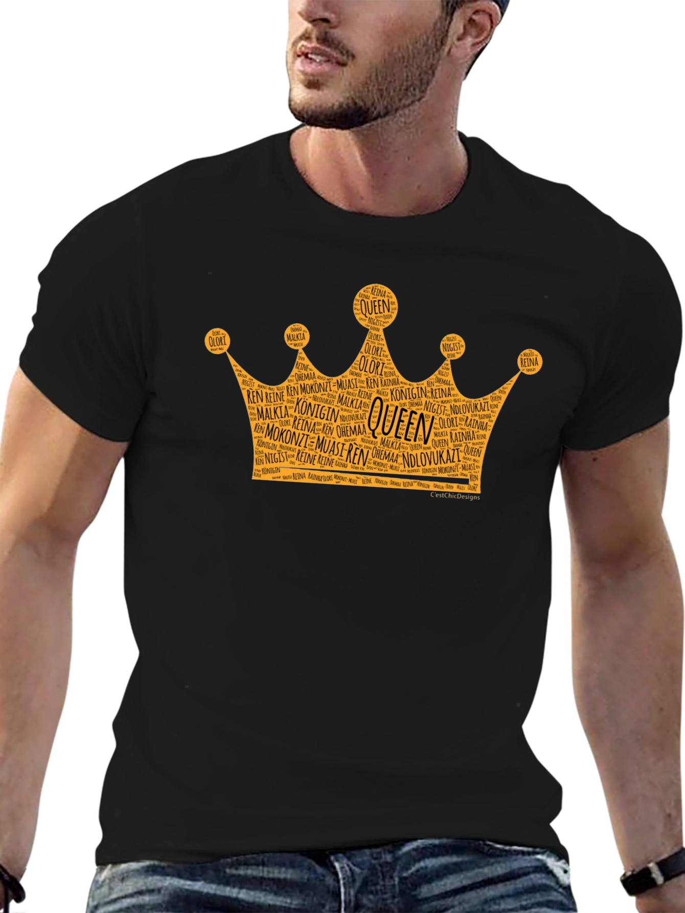 Queen Crown Word Art Graphic T-Shirt