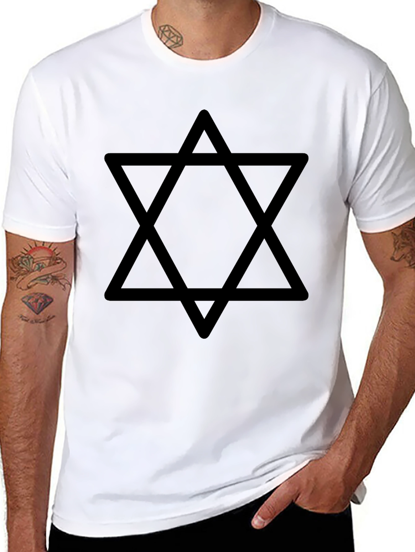 Star of David Mens Black Graphic Tee