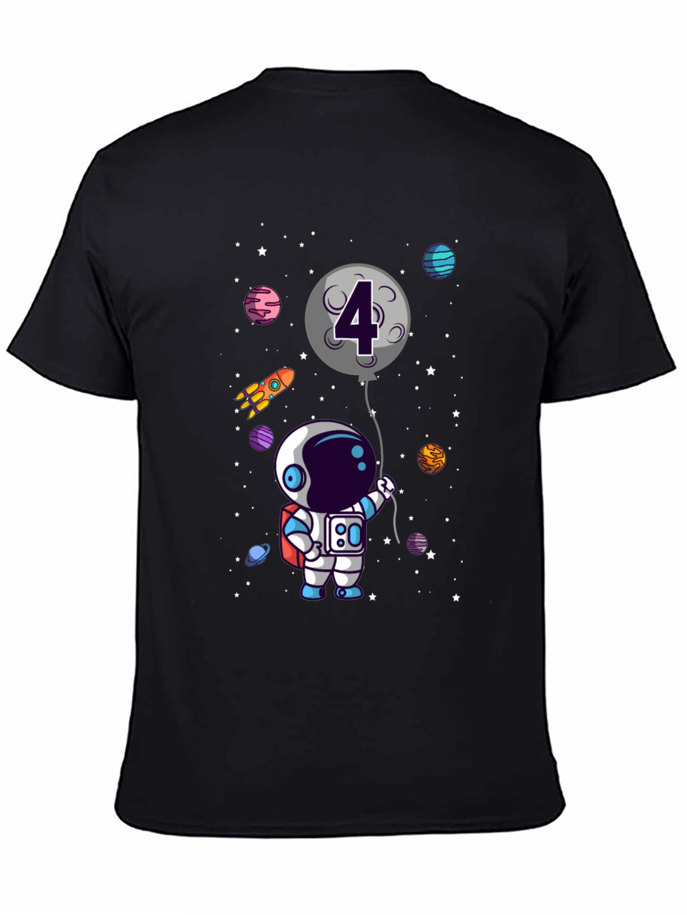Astronaut 4th Birthday T-Shirt Space Theme