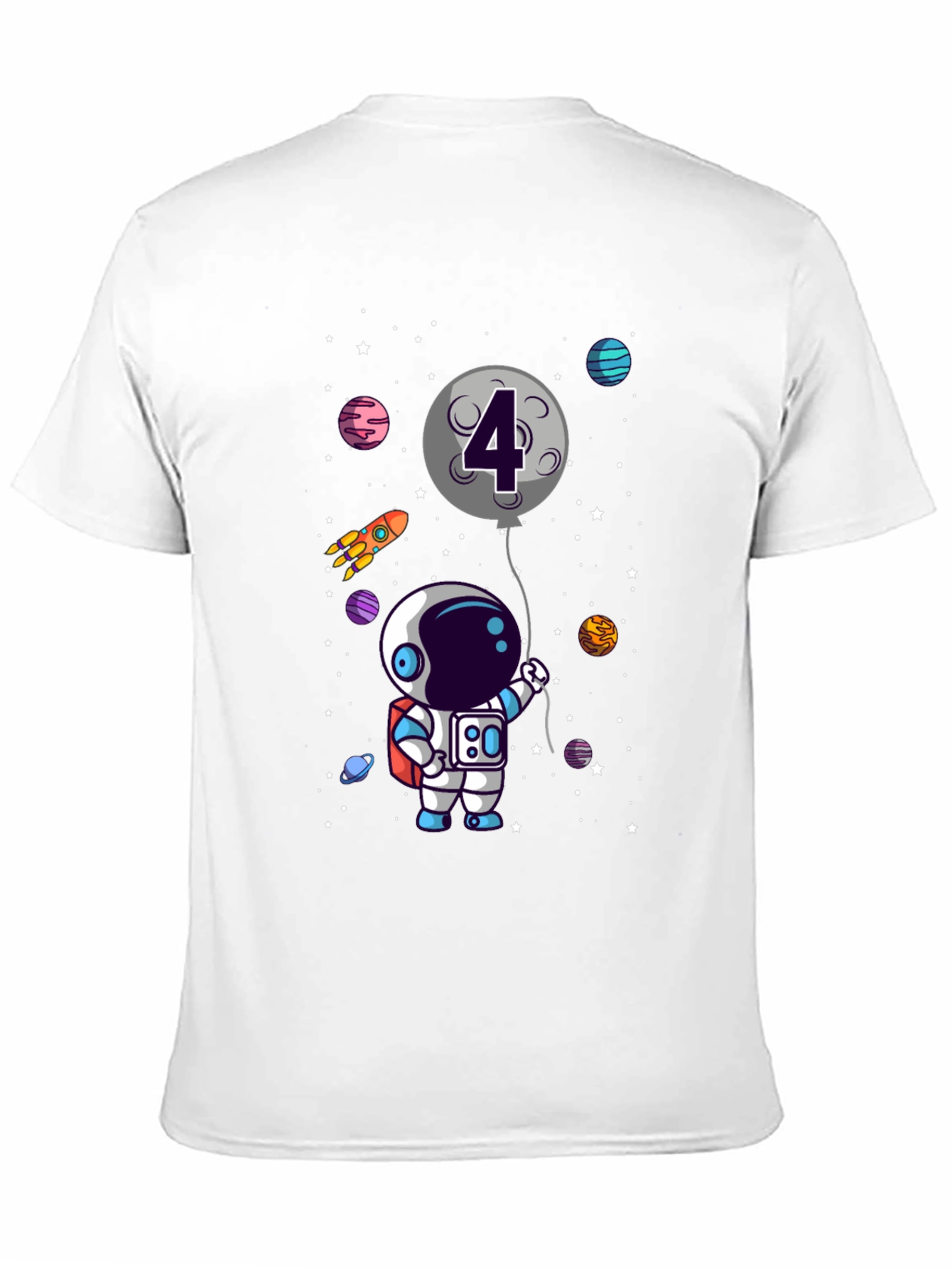Astronaut 4th Birthday T-Shirt Space Theme