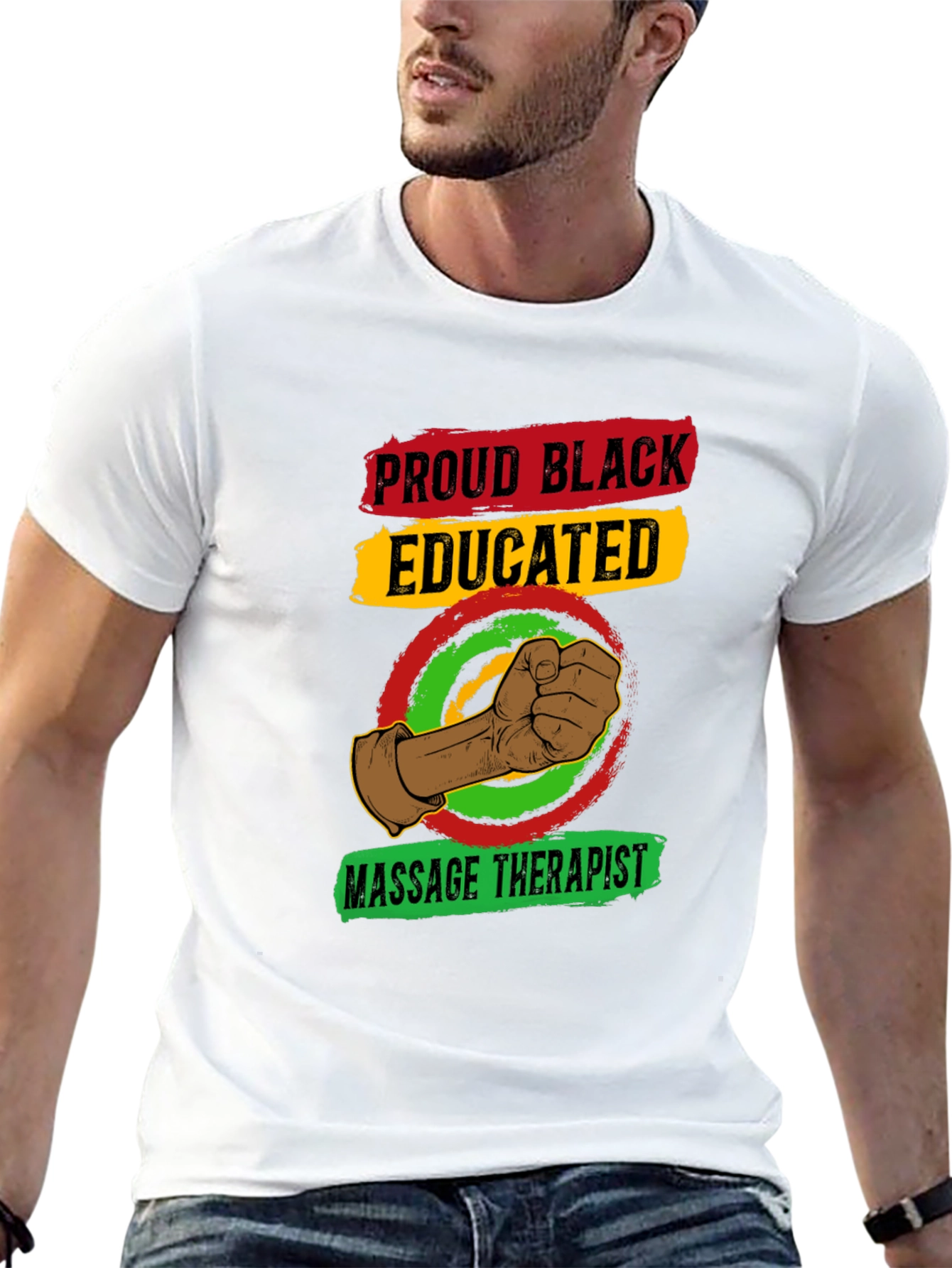 Proud Black Educated Massage Therapist T-Shirt