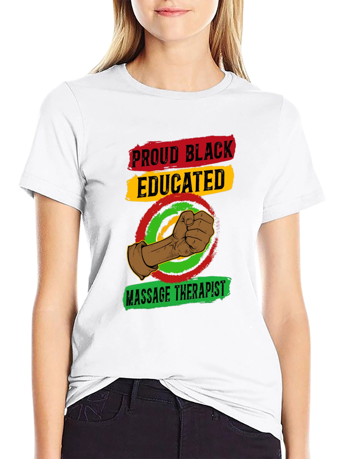 Proud Black Educated Massage Therapist T-Shirt