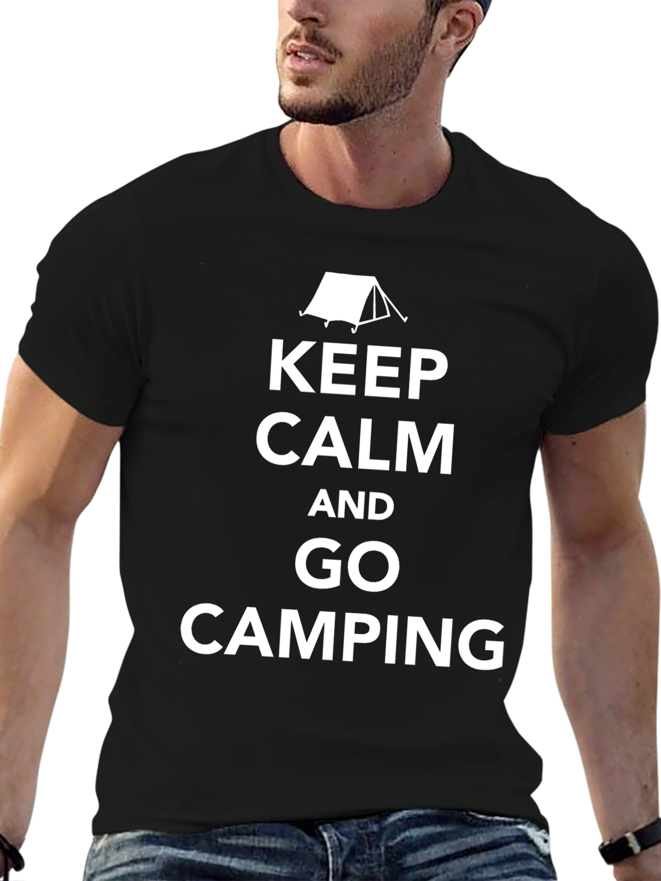 Keep Calm and Go Camping Black T-Shirt