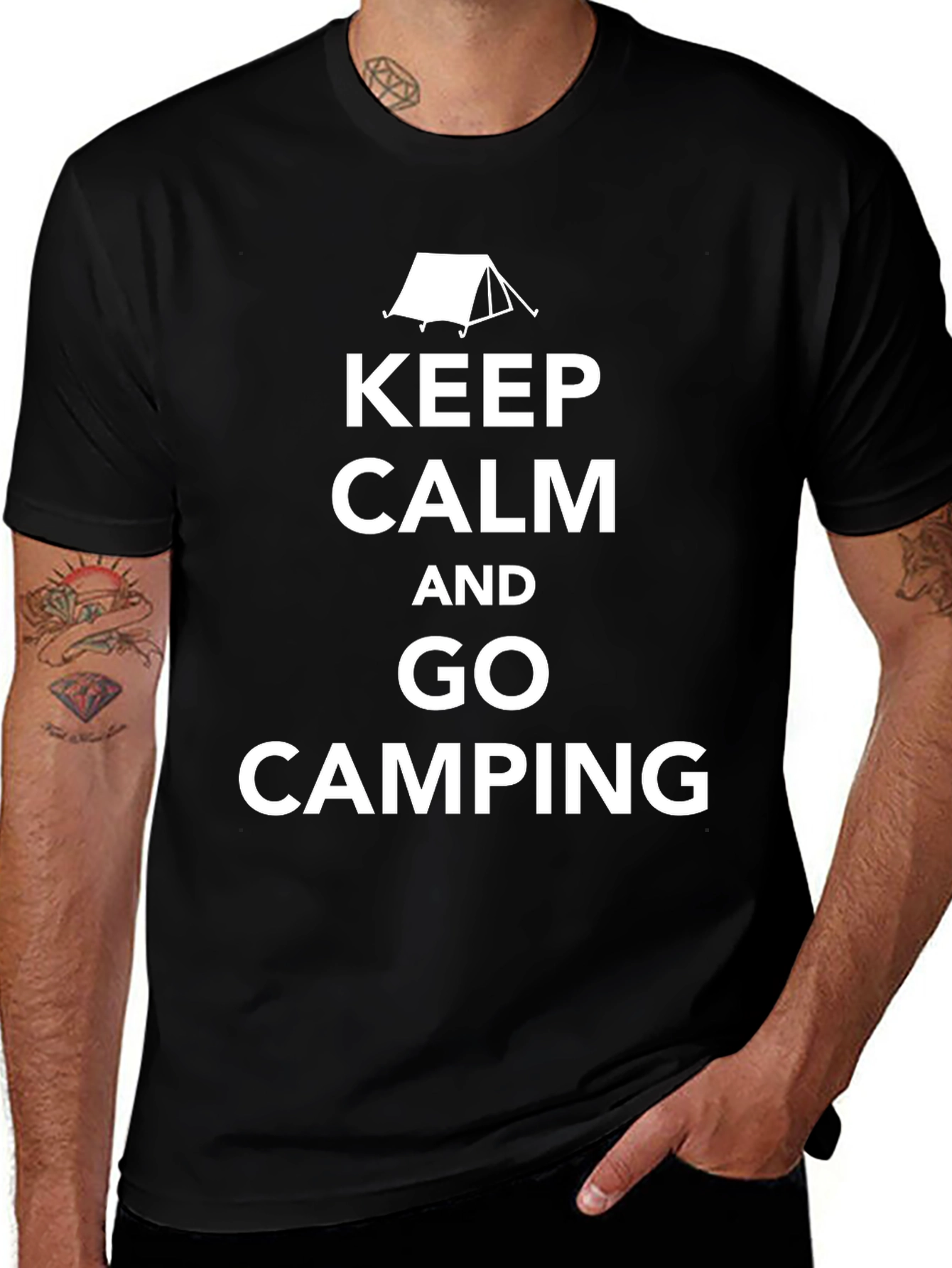 Keep Calm and Go Camping Black T-Shirt