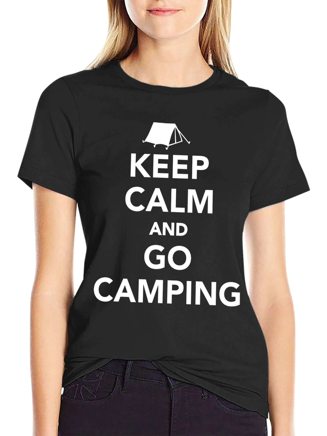 Keep Calm and Go Camping Black T-Shirt