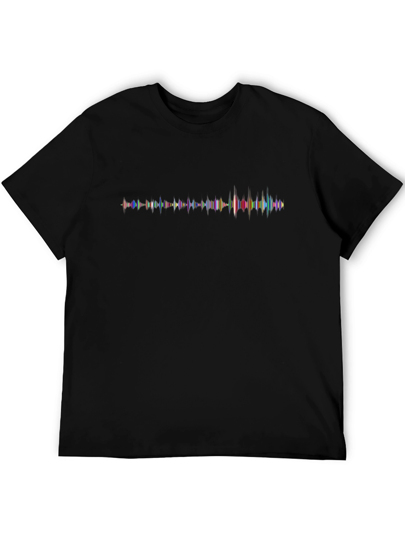Sound Wave Graphic Print Tee - Modern Black T-Shirt