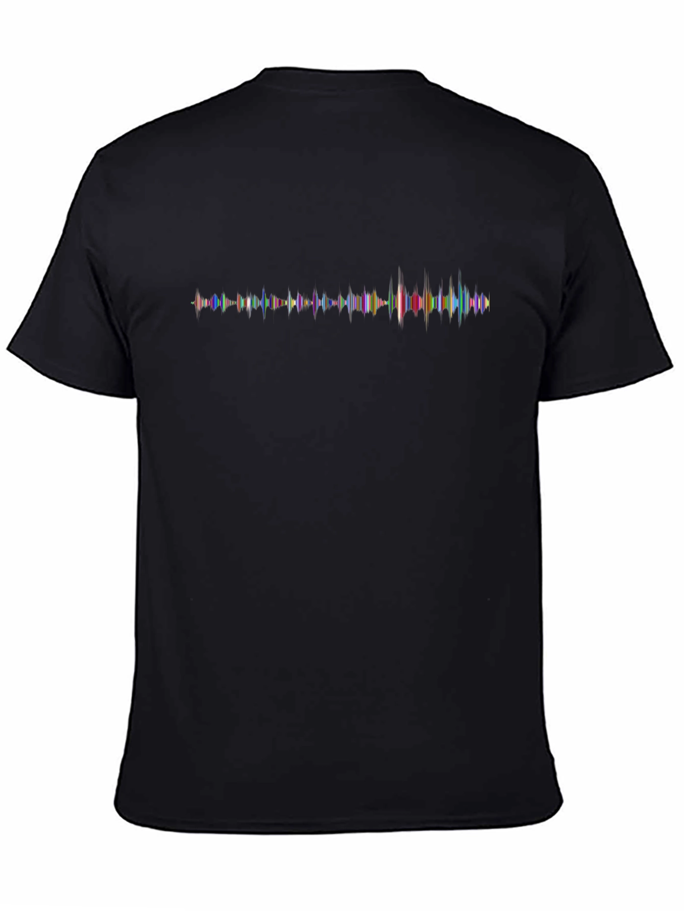 Sound Wave Graphic Print Tee - Modern Black T-Shirt