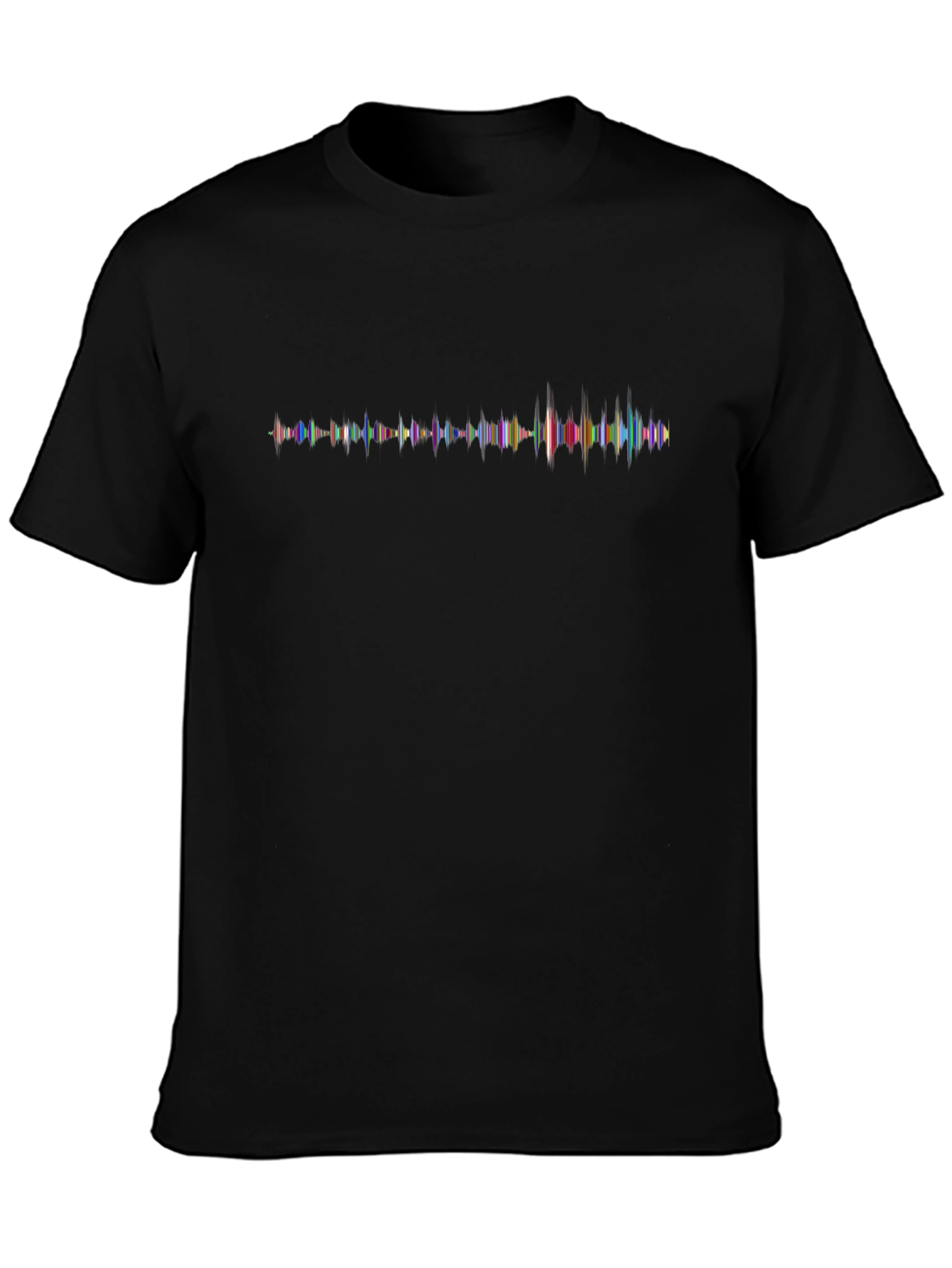 Sound Wave Graphic Print Tee - Modern Black T-Shirt