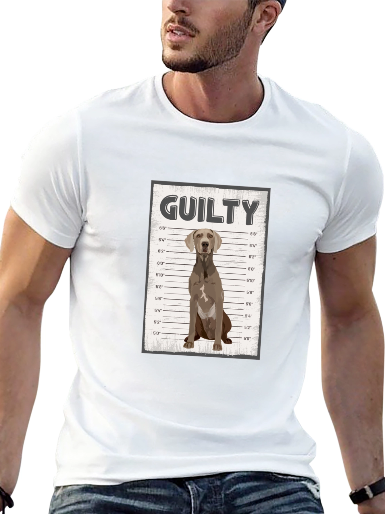 Guilty Dog Mugshot Graphic T-Shirt