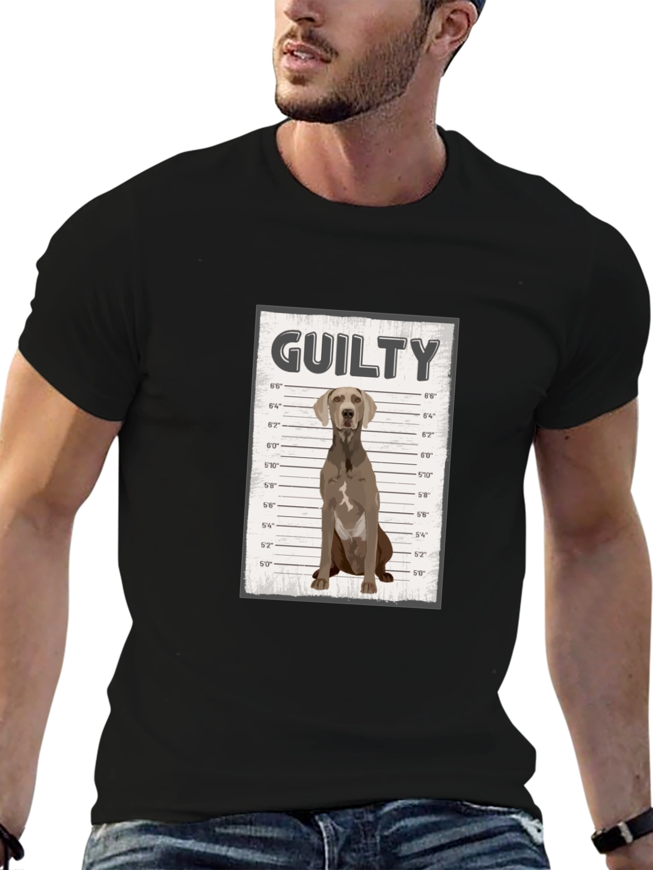 Guilty Dog Mugshot Graphic T-Shirt