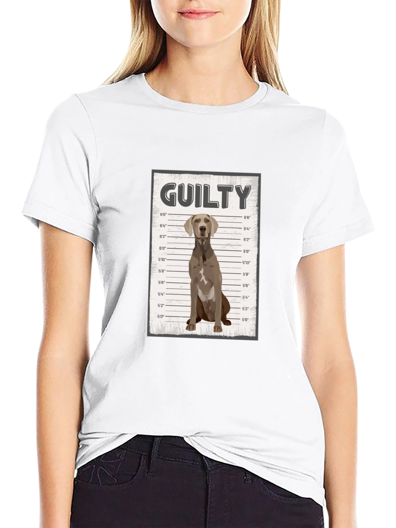Guilty Dog Mugshot Graphic T-Shirt
