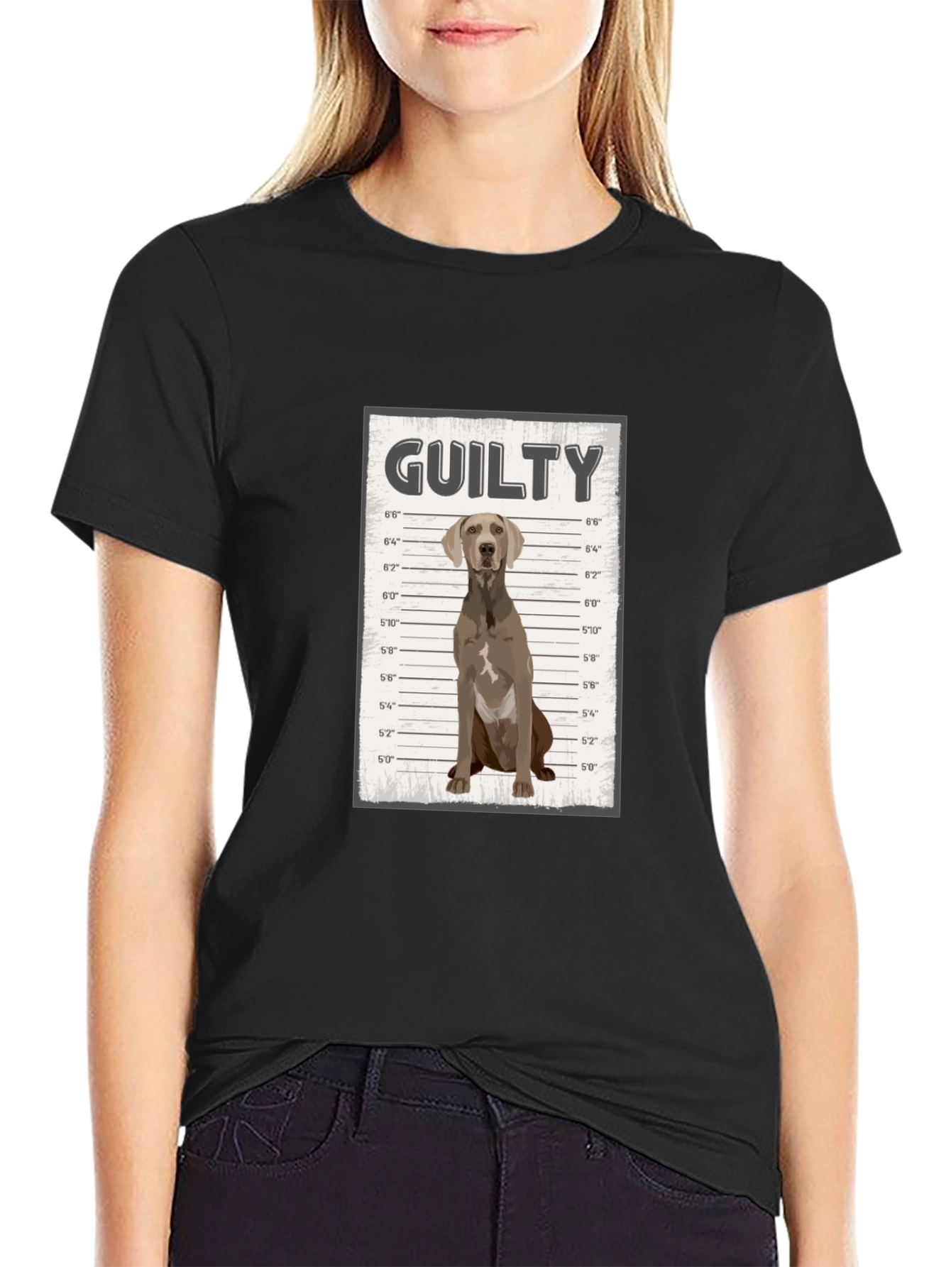 Guilty Dog Mugshot Graphic T-Shirt