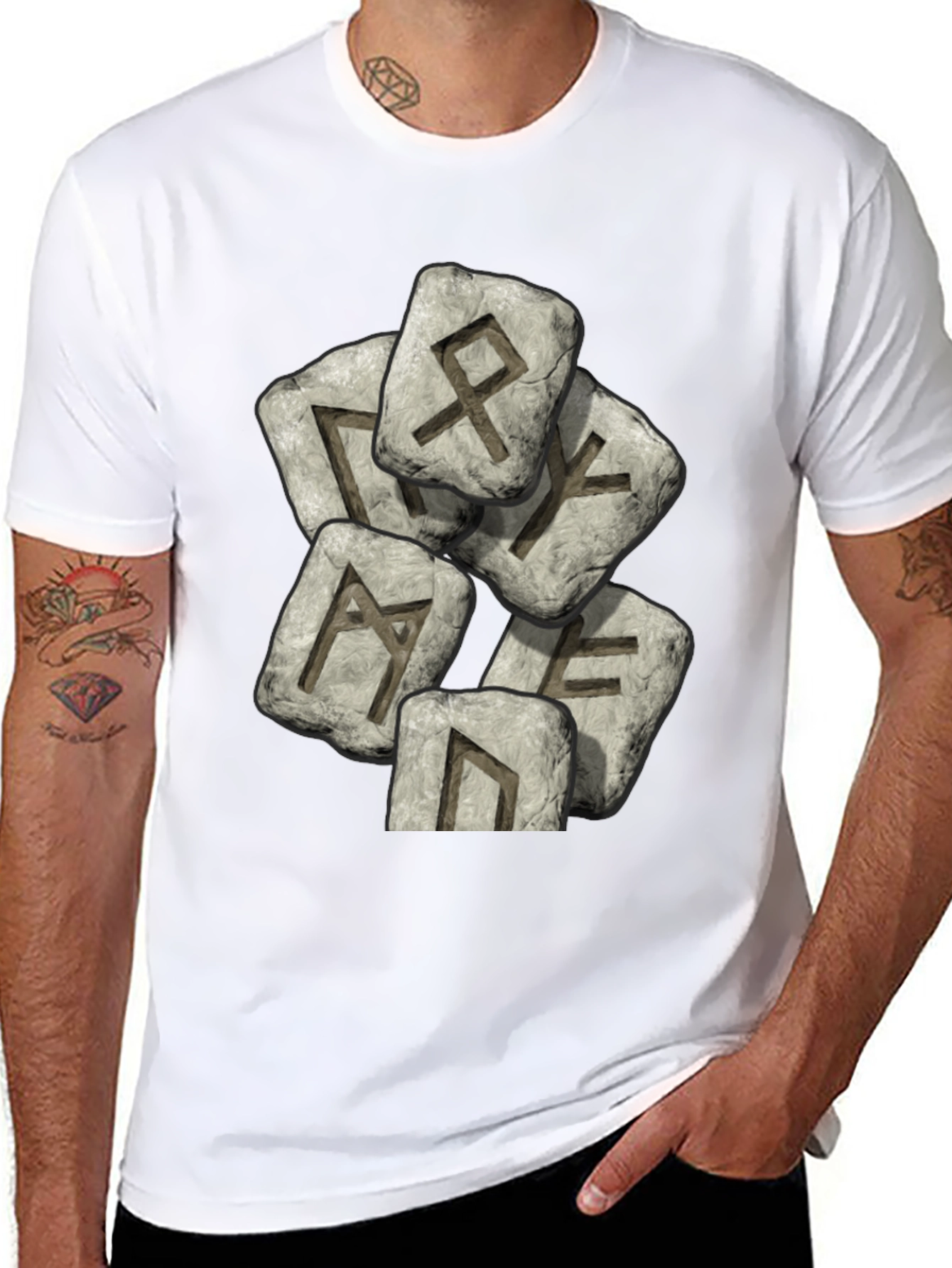 Rune Stone Graphic T-Shirt - Black