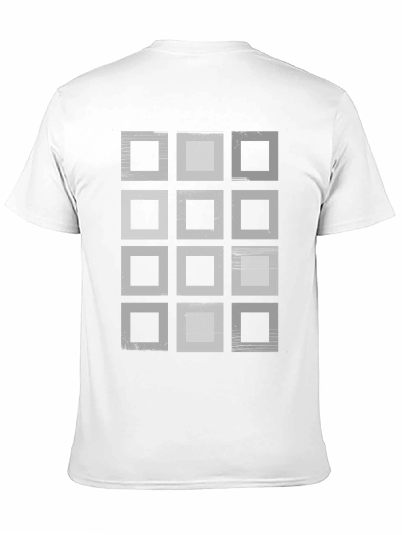 Abstract Geometric Squares Graphic Print Black T-Shirt