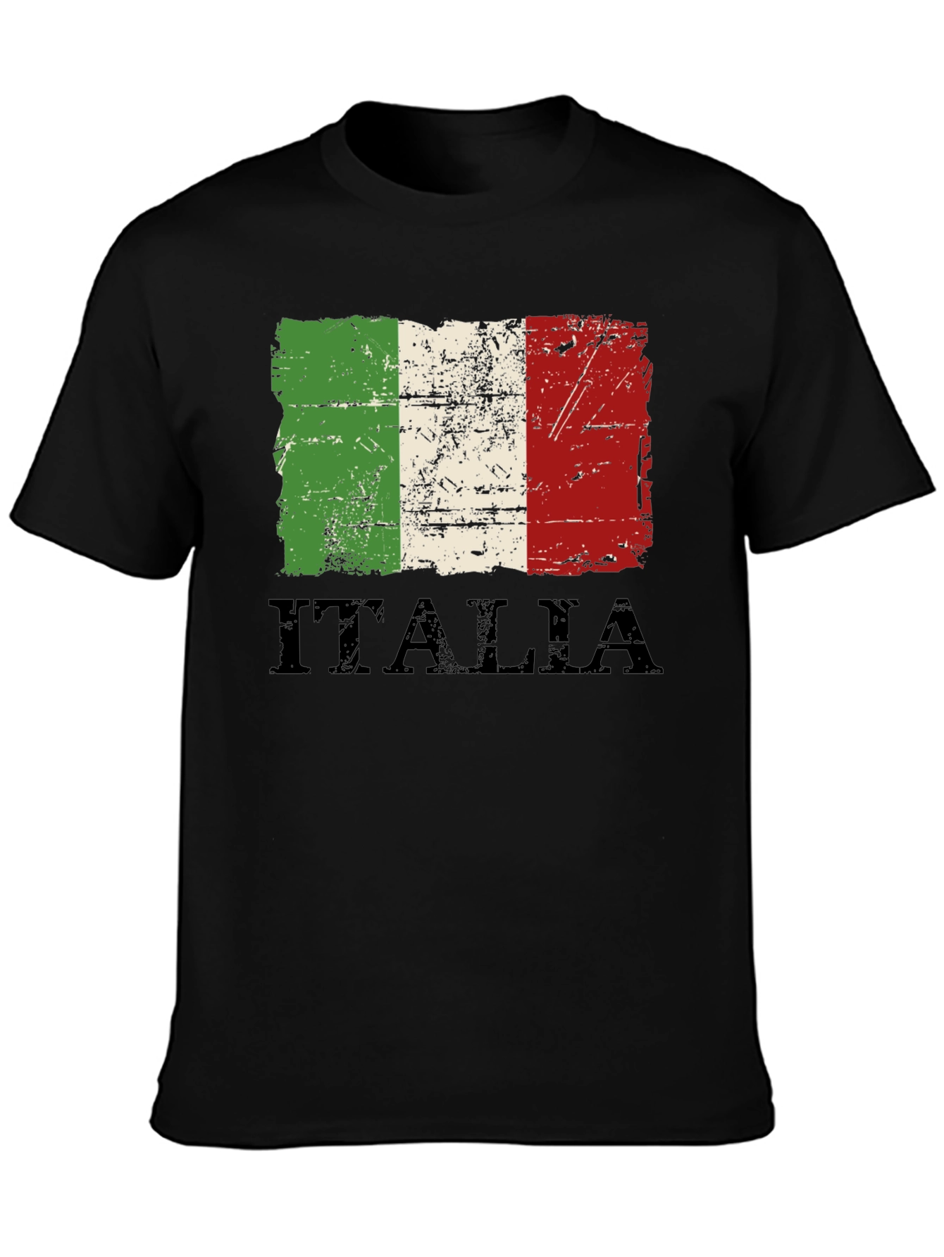 Italia Flag Distressed Graphic T-Shirt