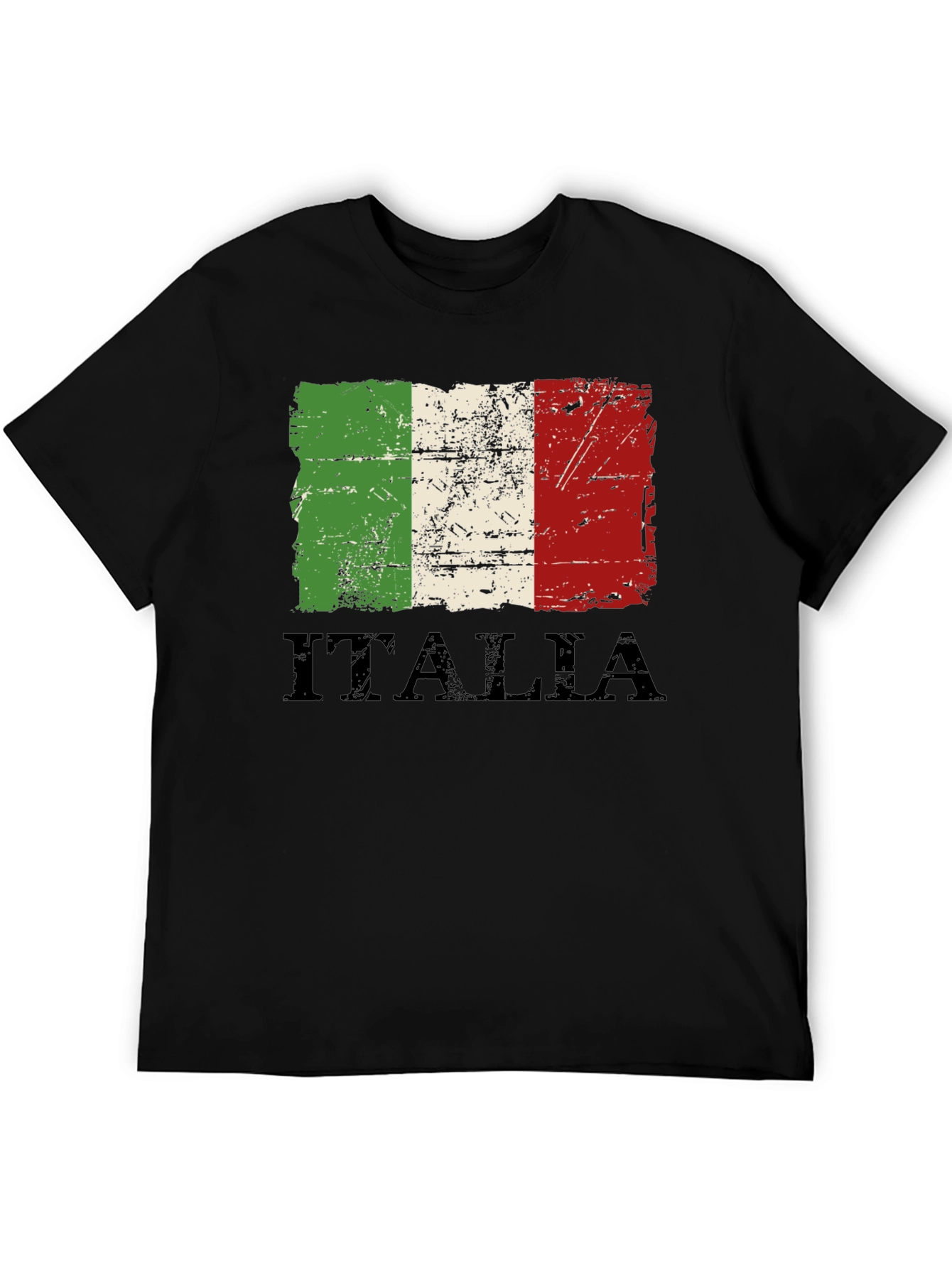 Italia Flag Distressed Graphic T-Shirt