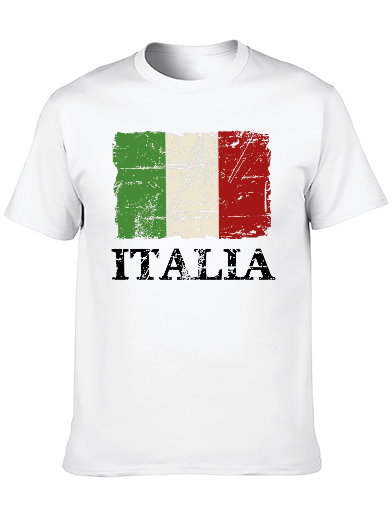 Italia Flag Distressed Graphic T-Shirt