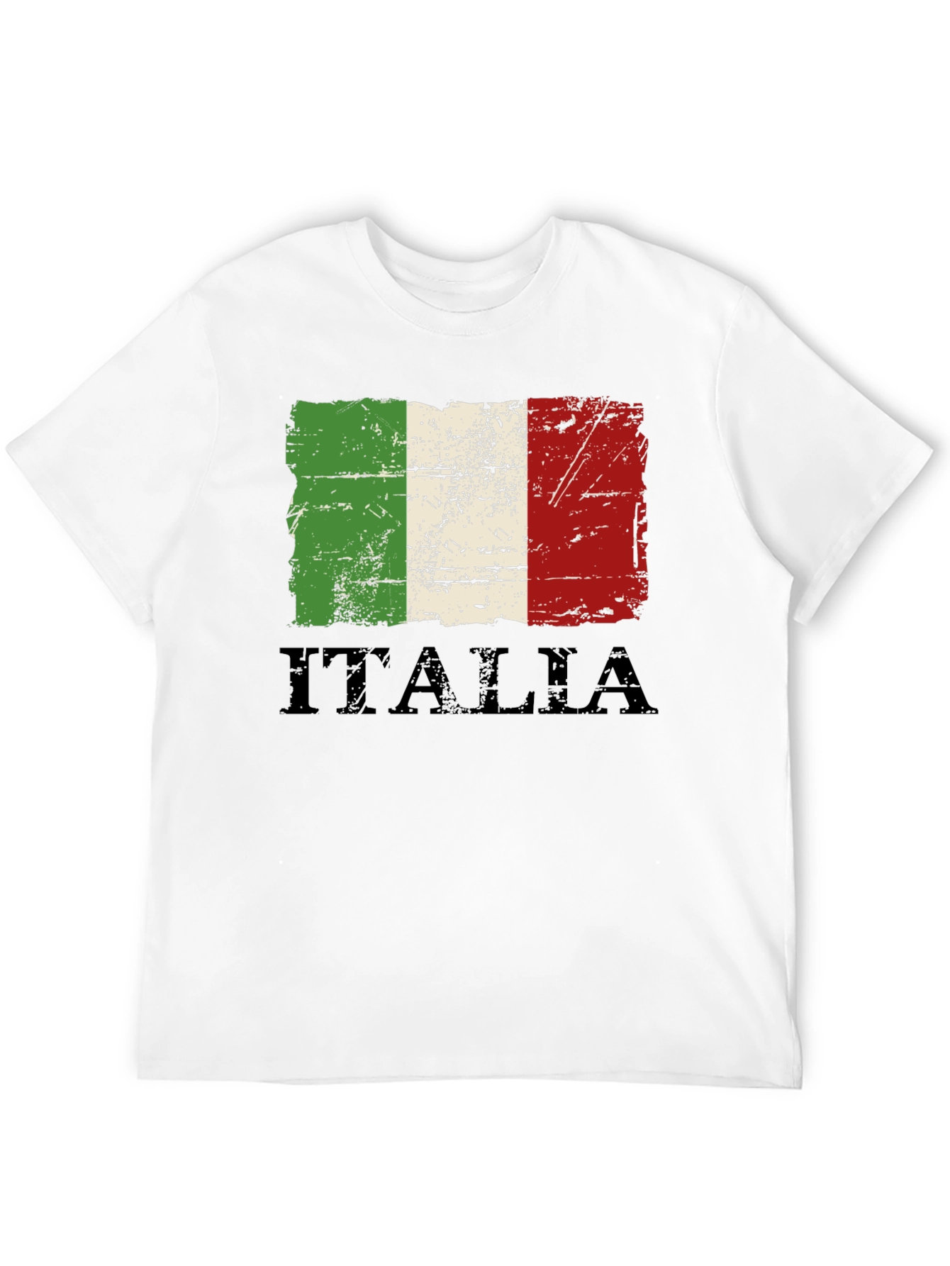 Italia Flag Distressed Graphic T-Shirt