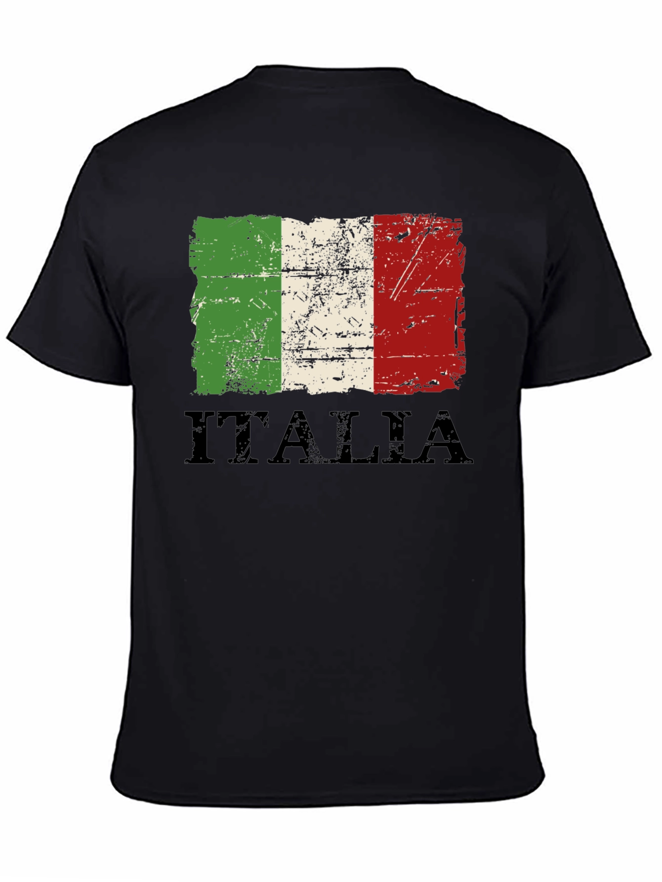 Italia Flag Distressed Graphic T-Shirt