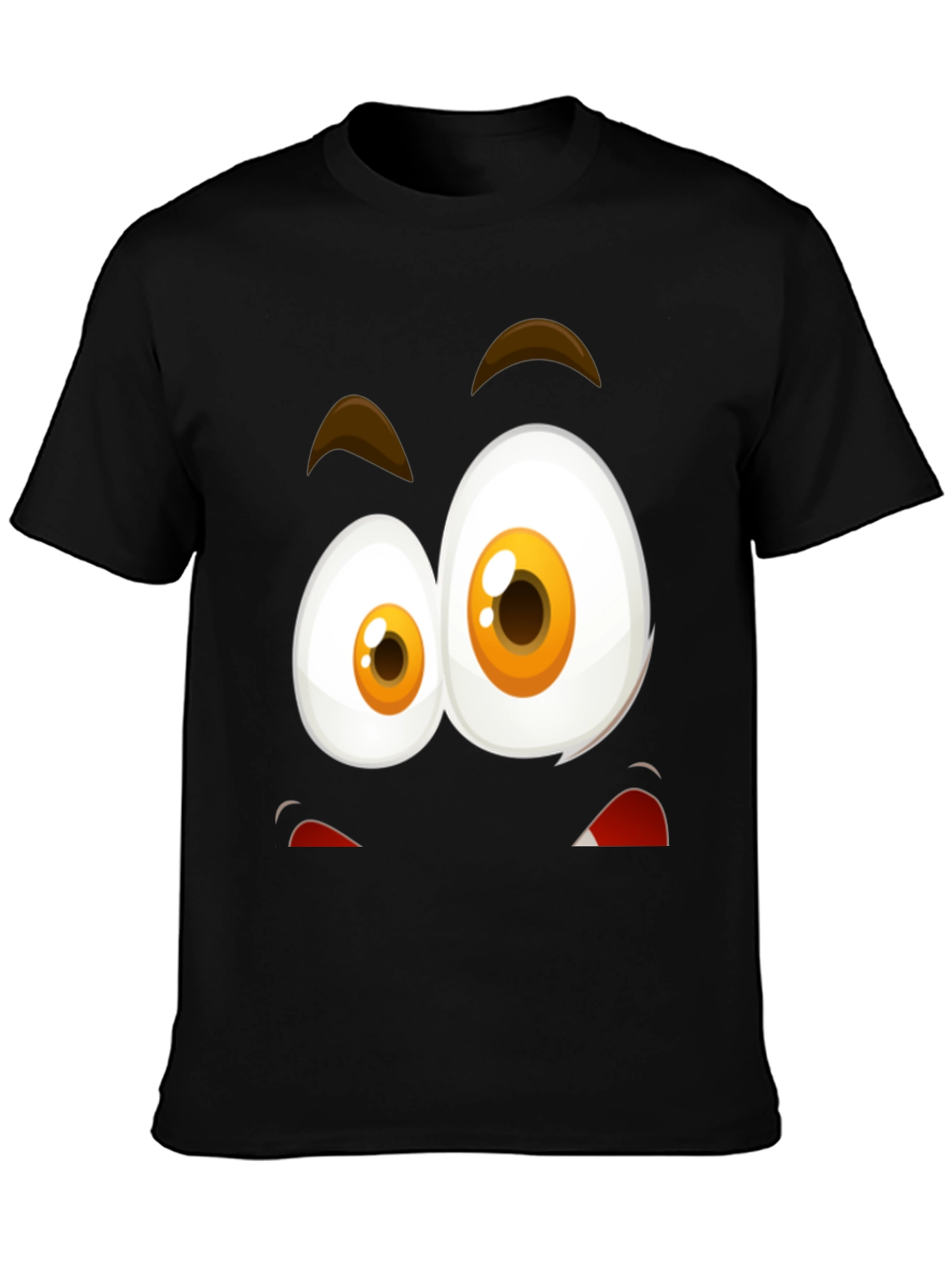 Funny Face Graphic T-Shirt - Black Cotton Blend
