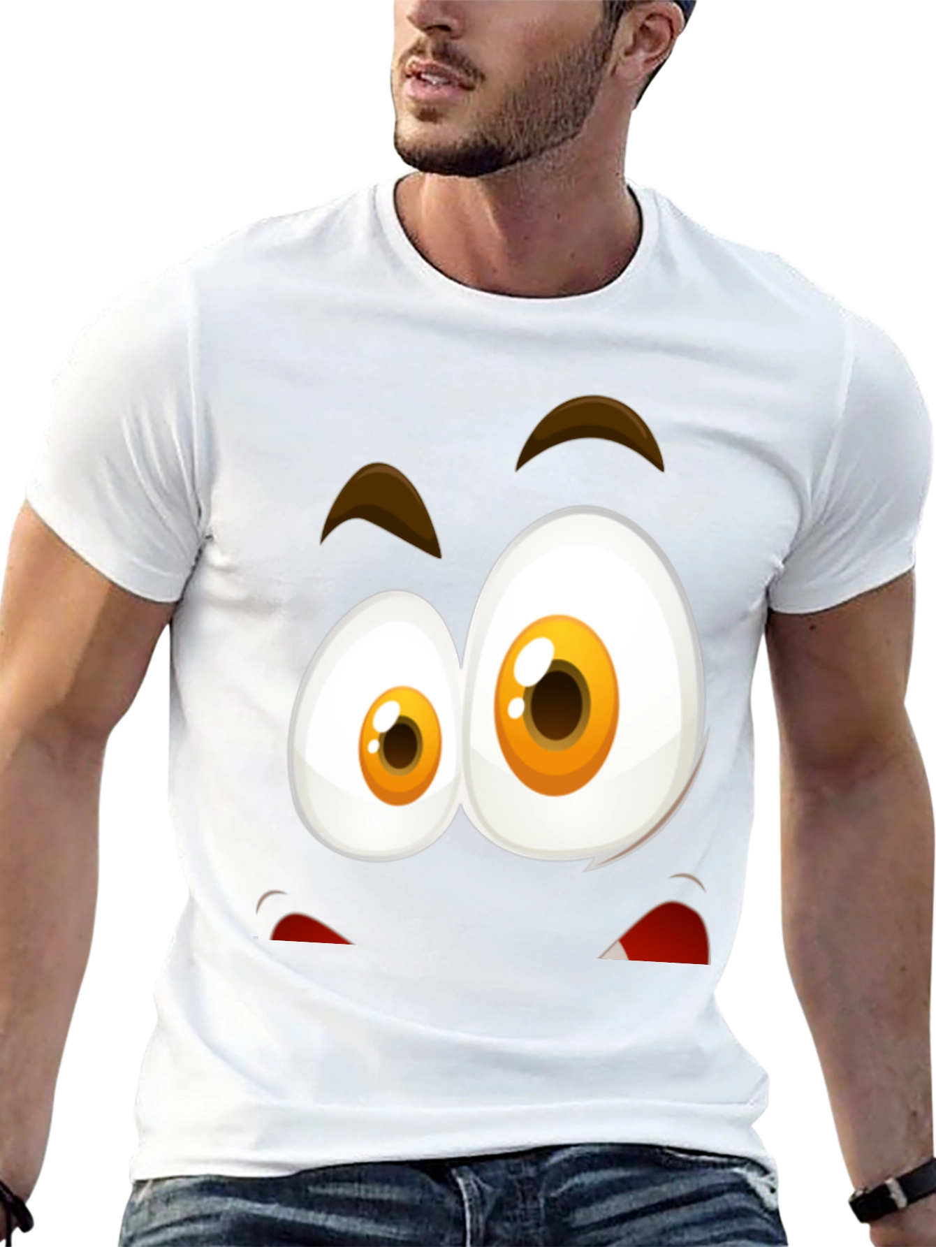 Funny Face Graphic T-Shirt - Black Cotton Blend