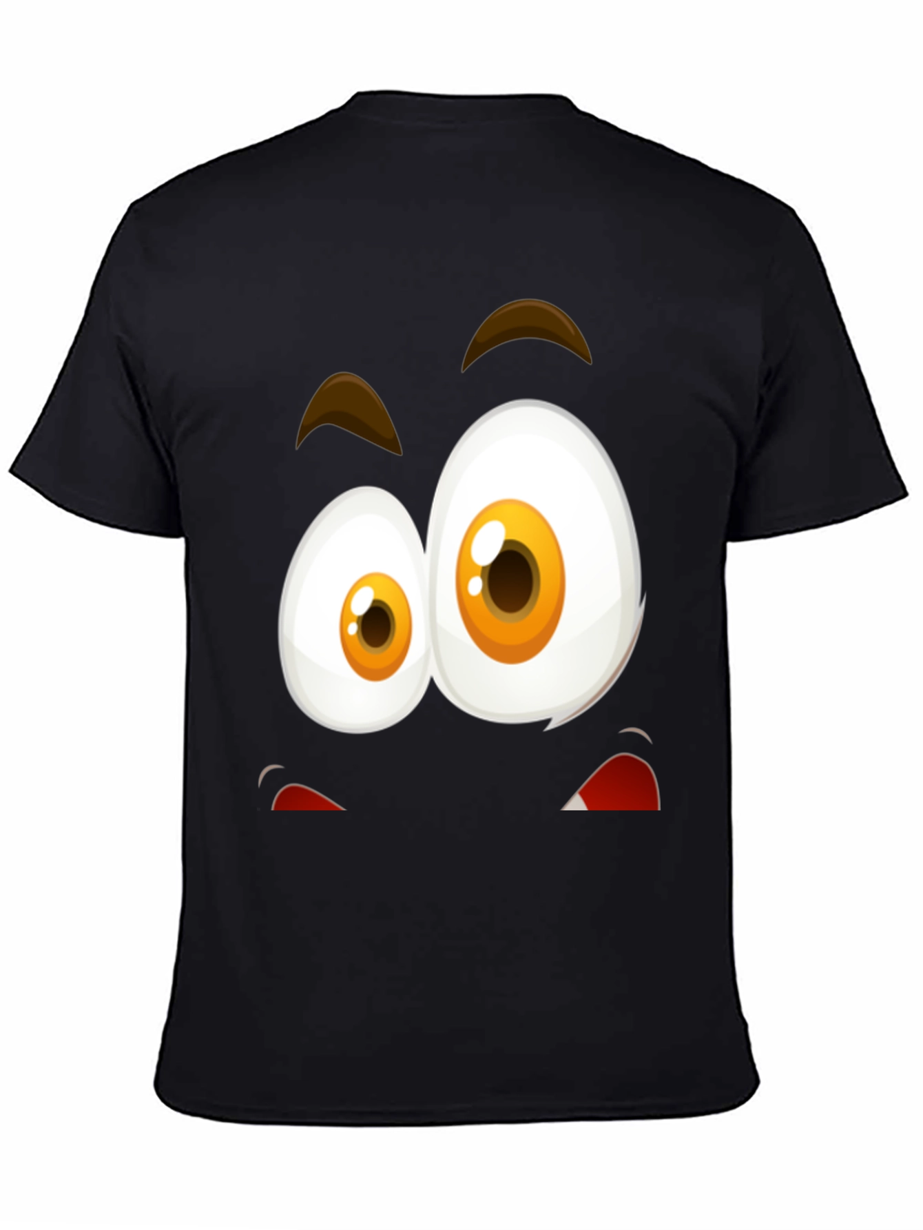 Funny Face Graphic T-Shirt - Black Cotton Blend