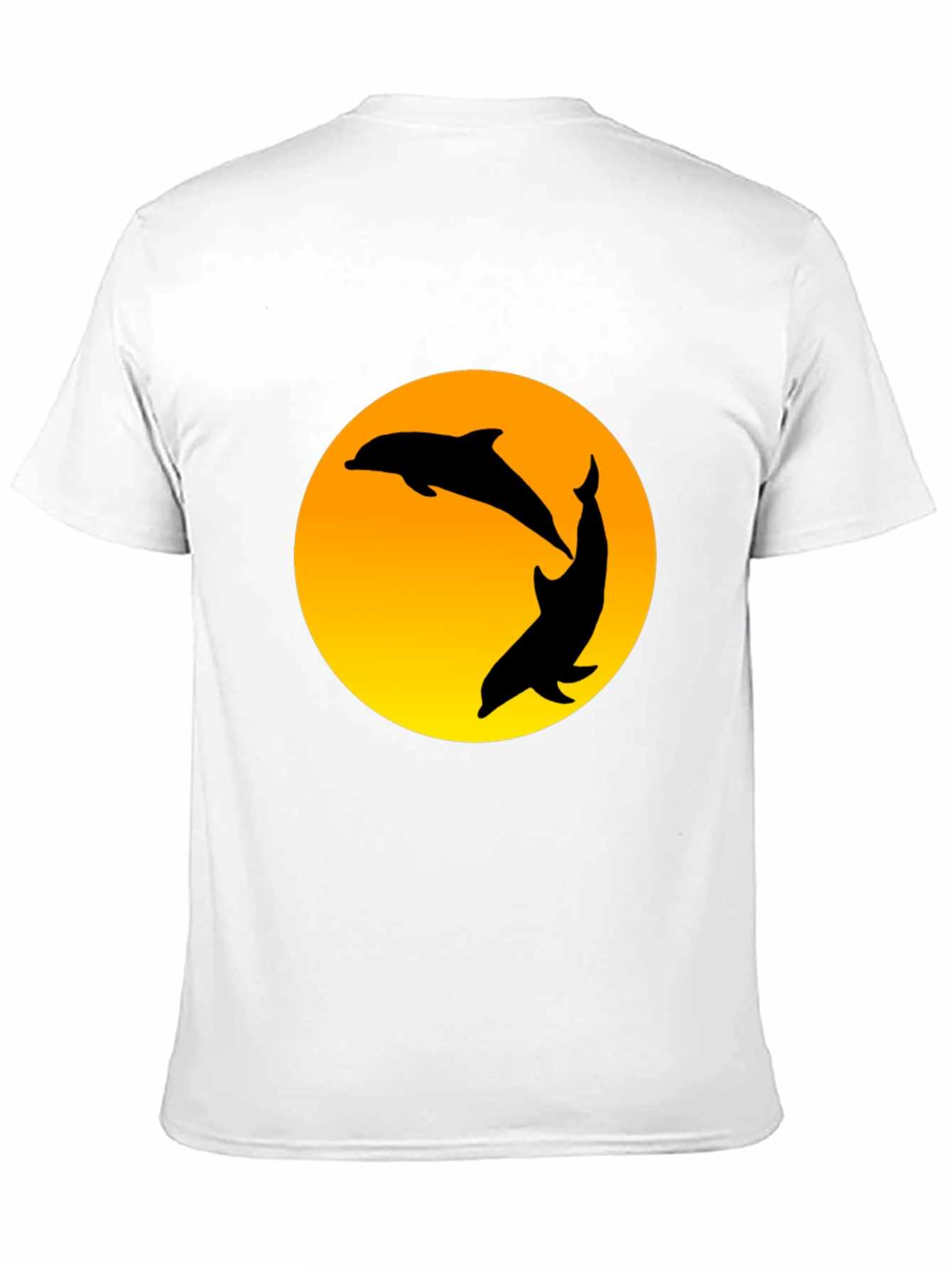 Dolphin Sunset Graphic T-Shirt - Black