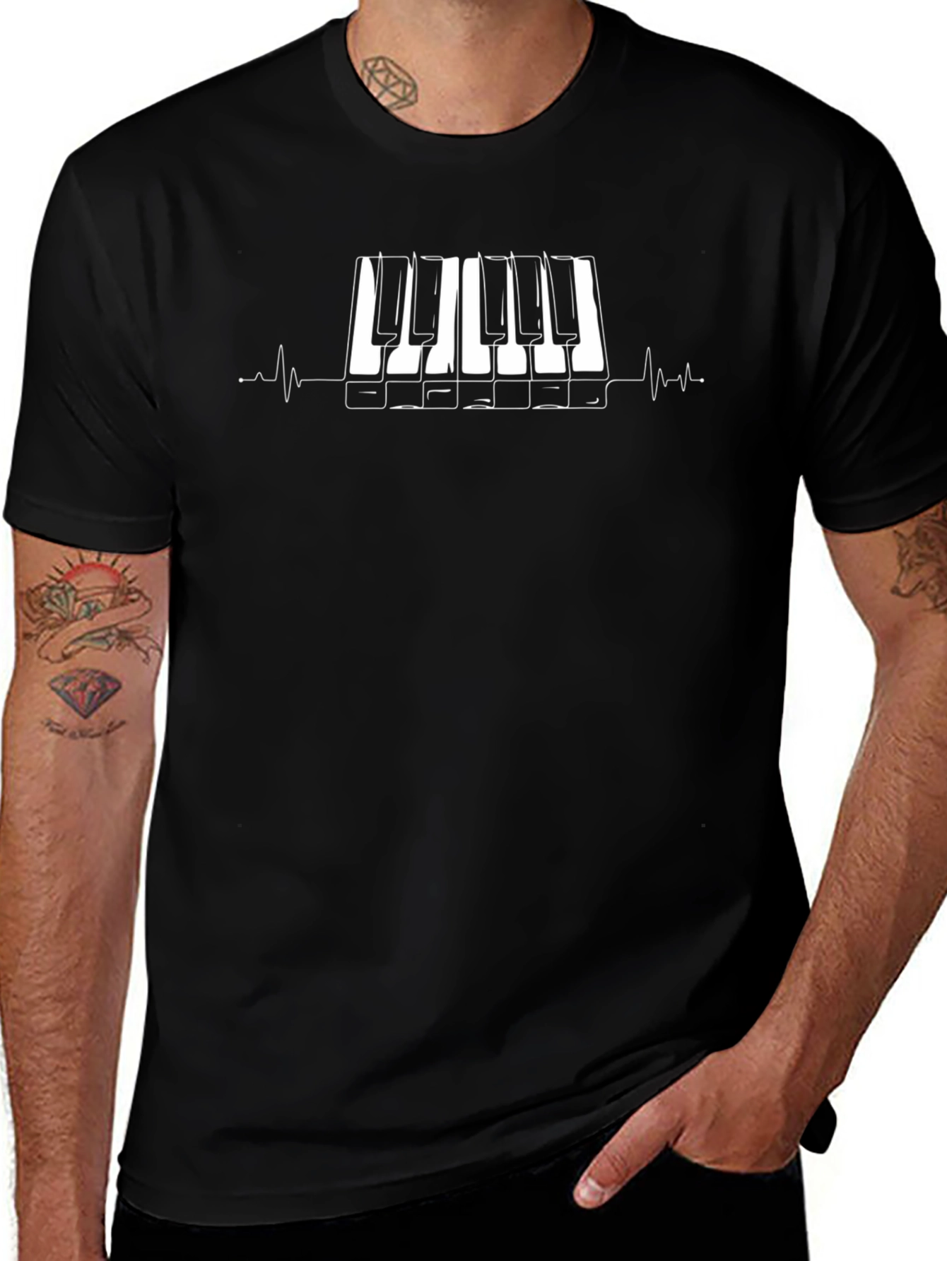 Piano Keys Heartbeat T-Shirt