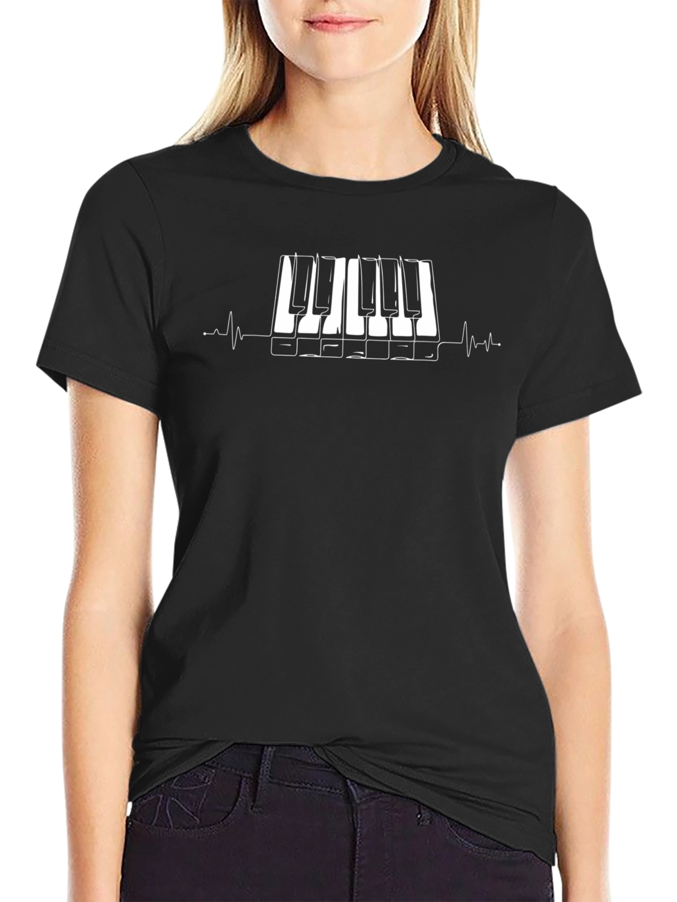 Piano Keys Heartbeat T-Shirt