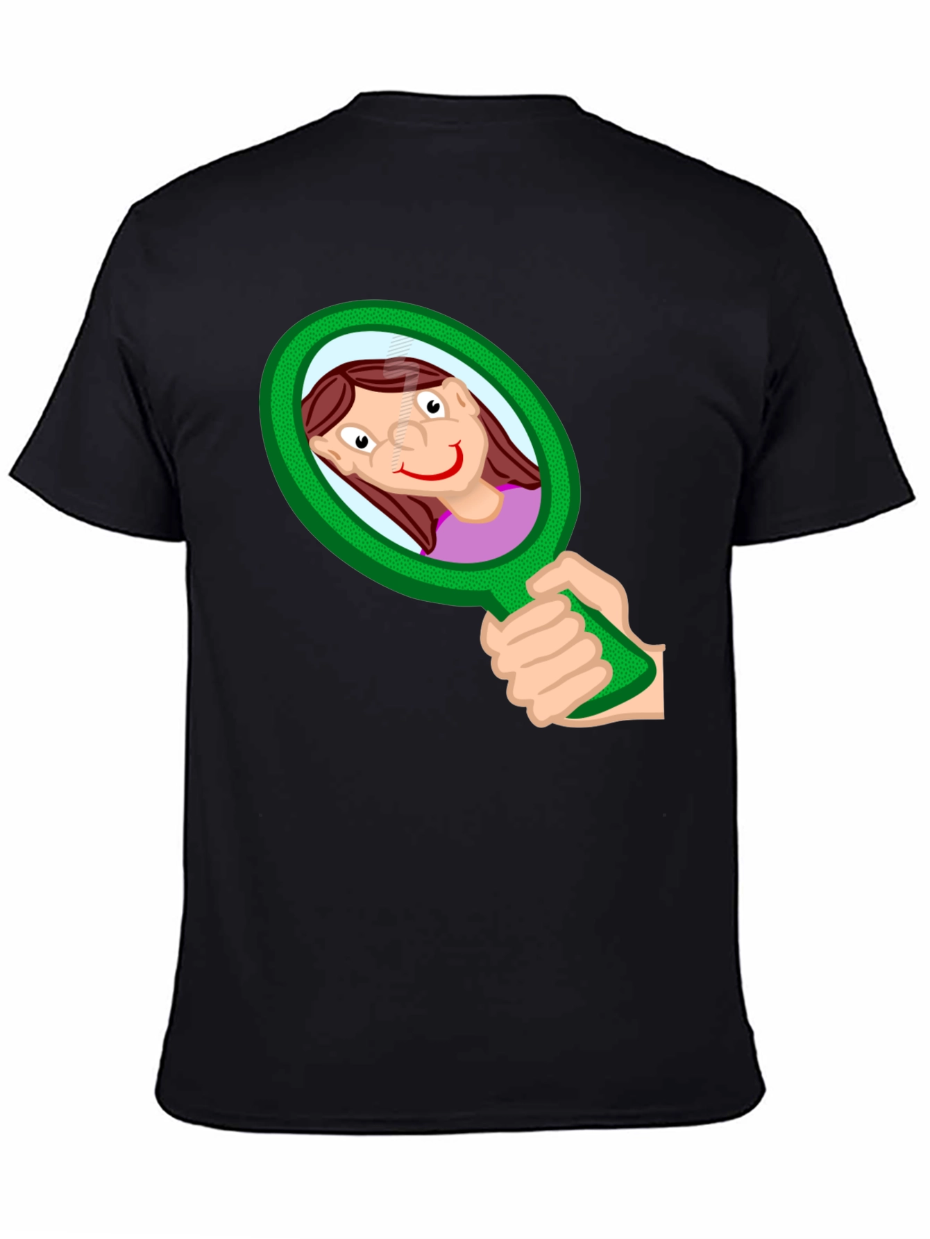 Funny Cartoon Mirror T-Shirt - Black