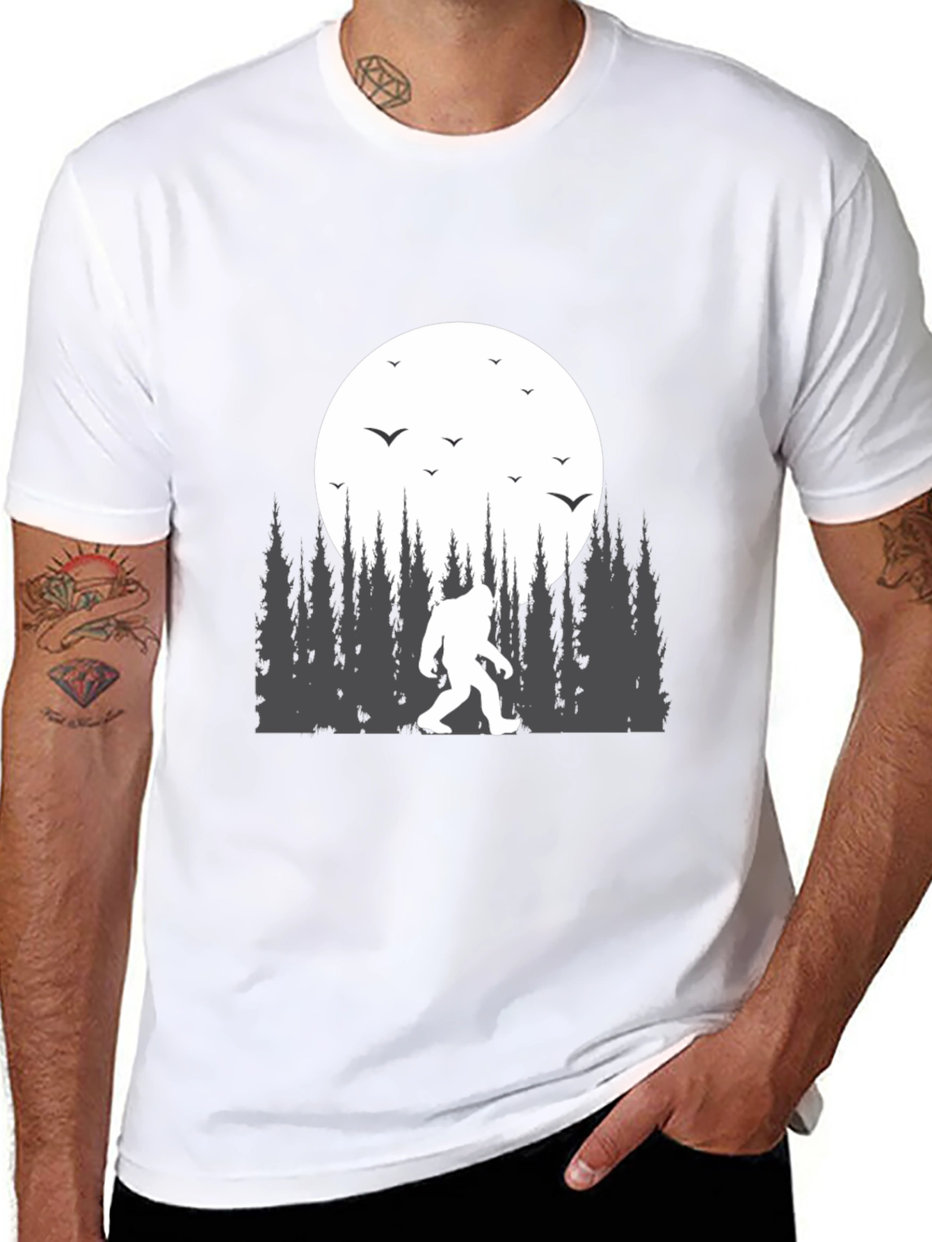Bigfoot Moon T-Shirt - Cryptid Design