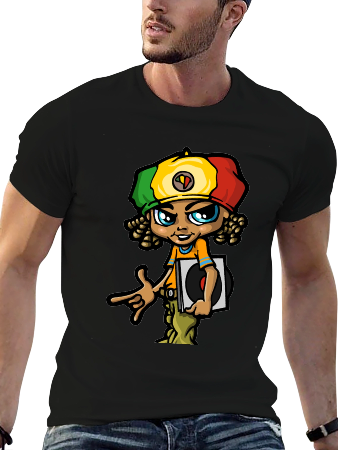 Rasta Vinyl Graphic T-Shirt - Unique Design