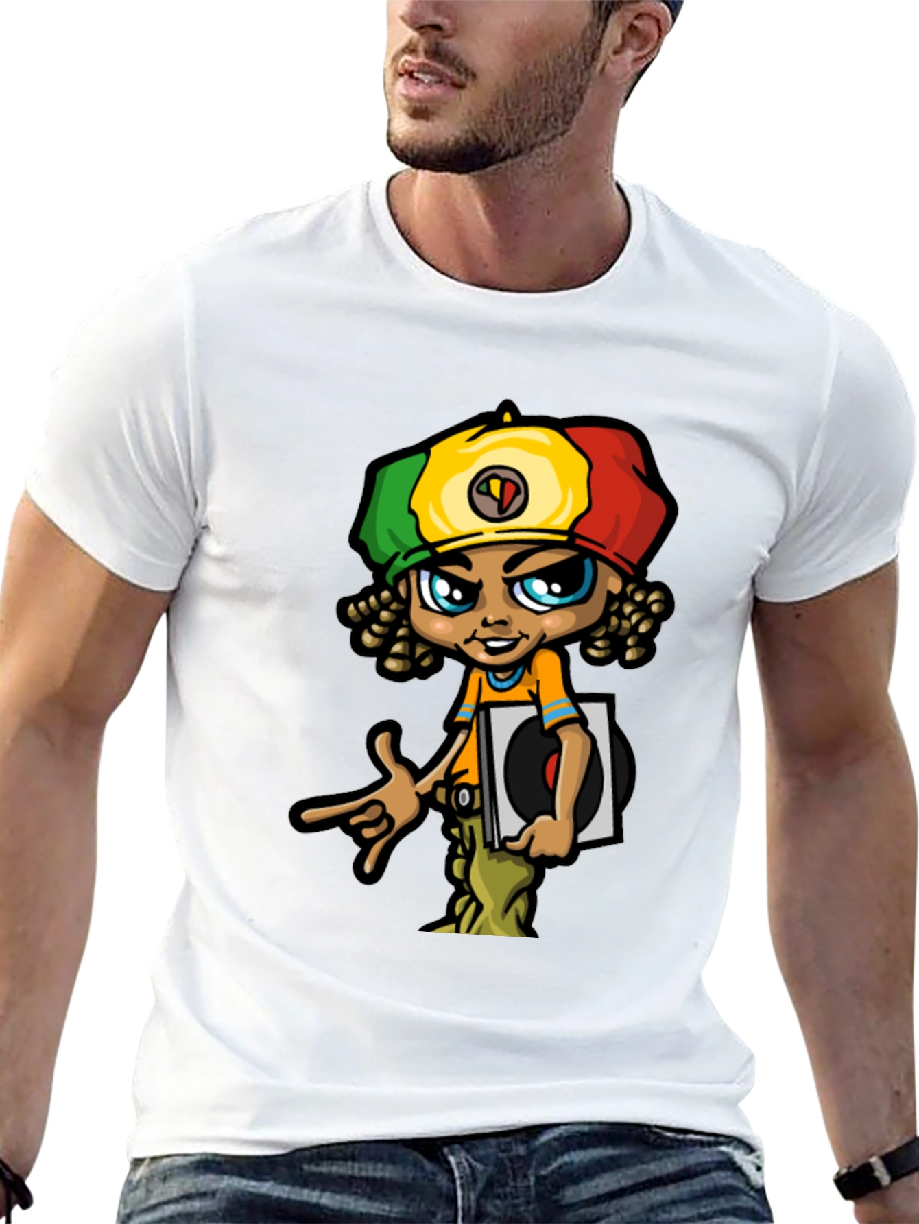 Rasta Vinyl Graphic T-Shirt - Unique Design