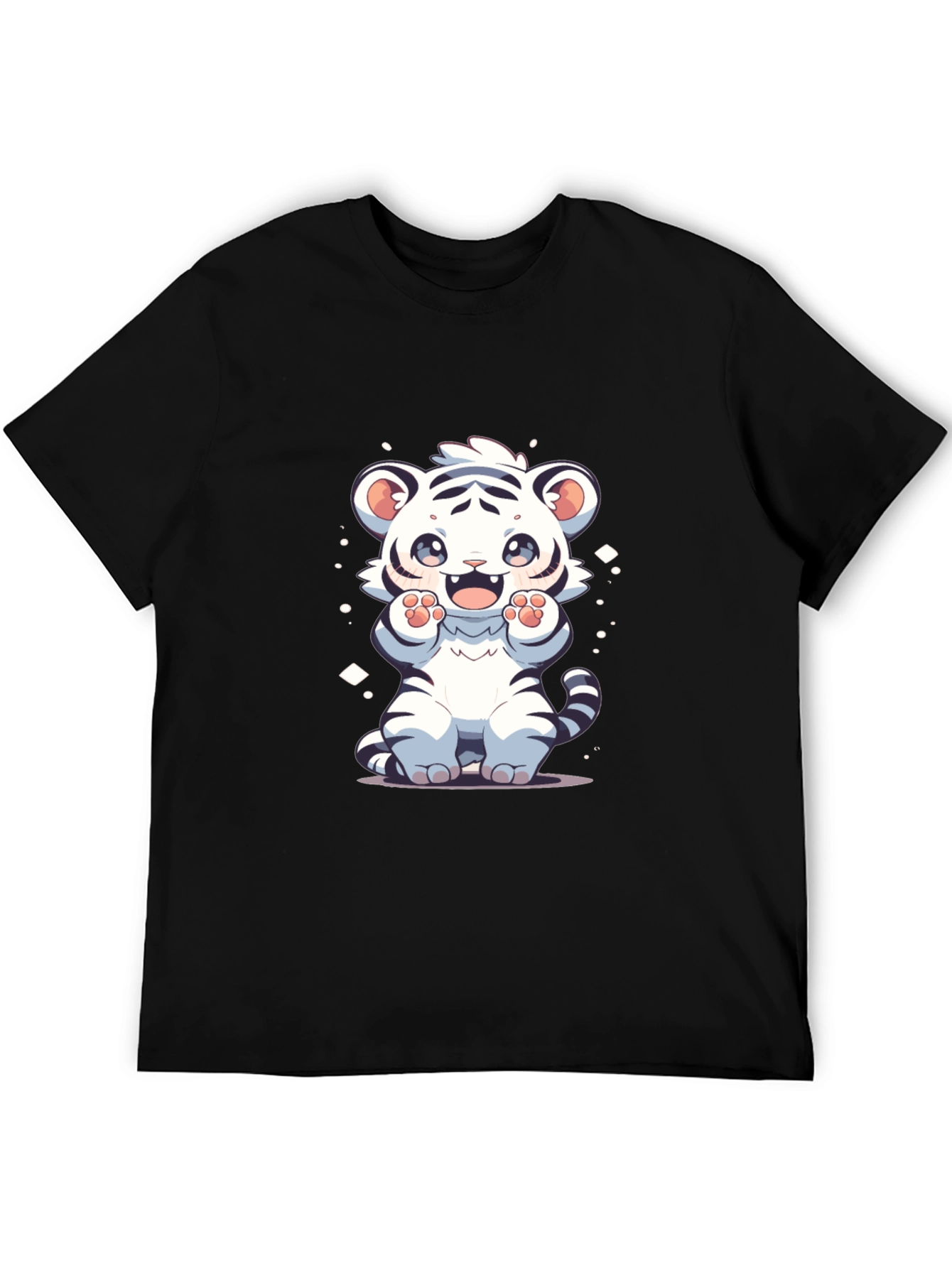 Cute White Tiger Cartoon Graphic Tee