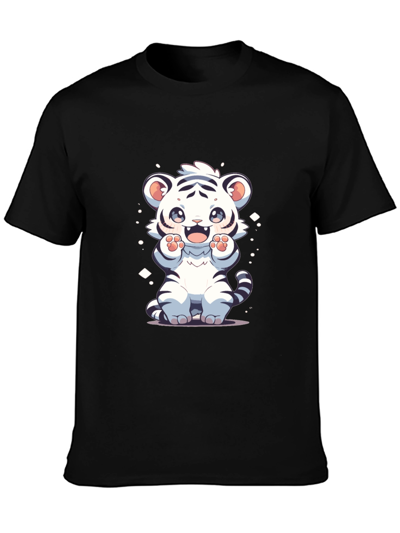 Cute White Tiger Cartoon Graphic Tee