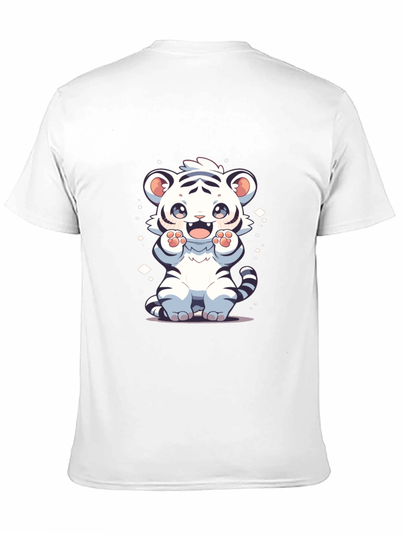 Cute White Tiger Cartoon Graphic Tee