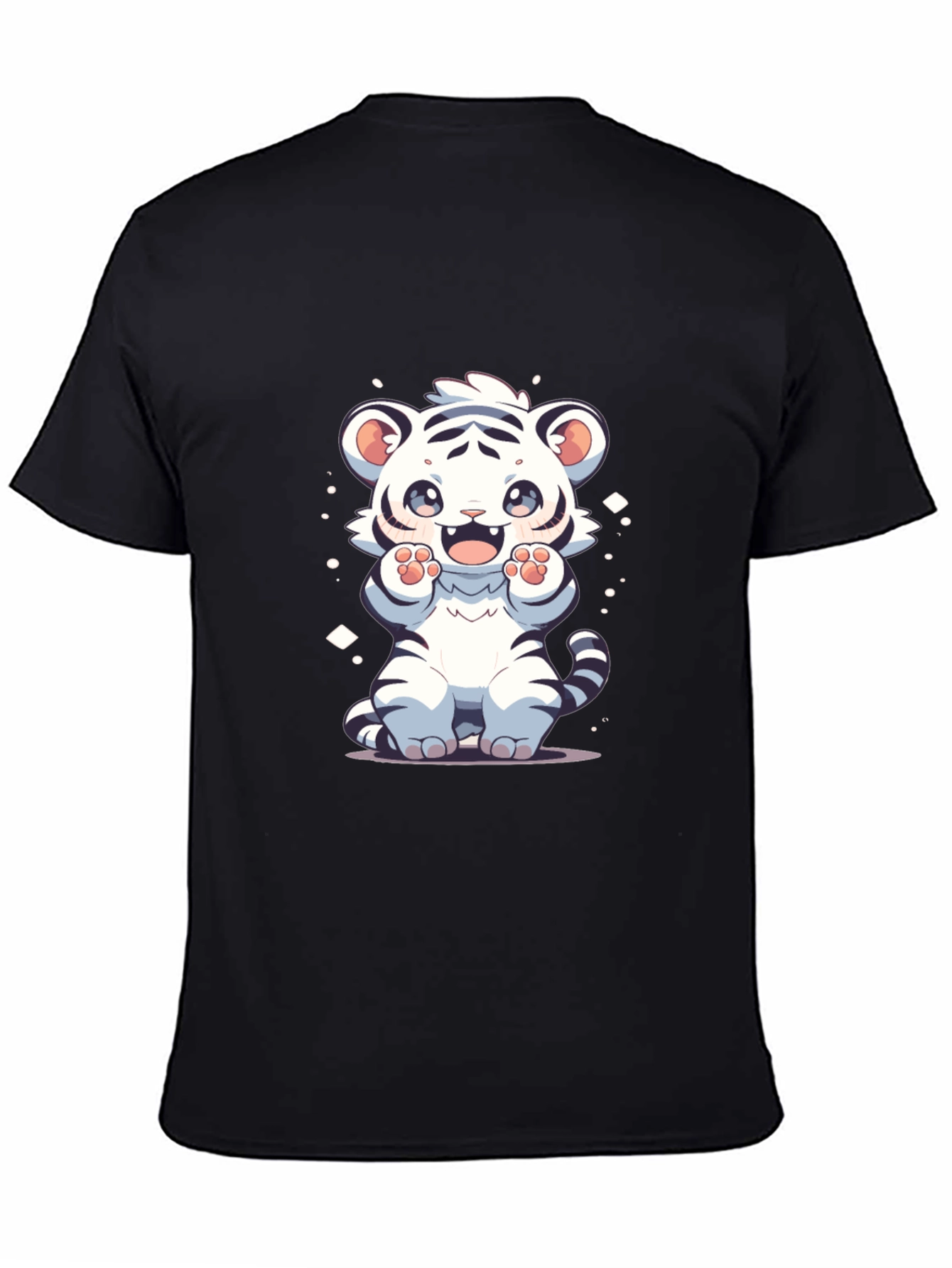 Cute White Tiger Cartoon Graphic Tee