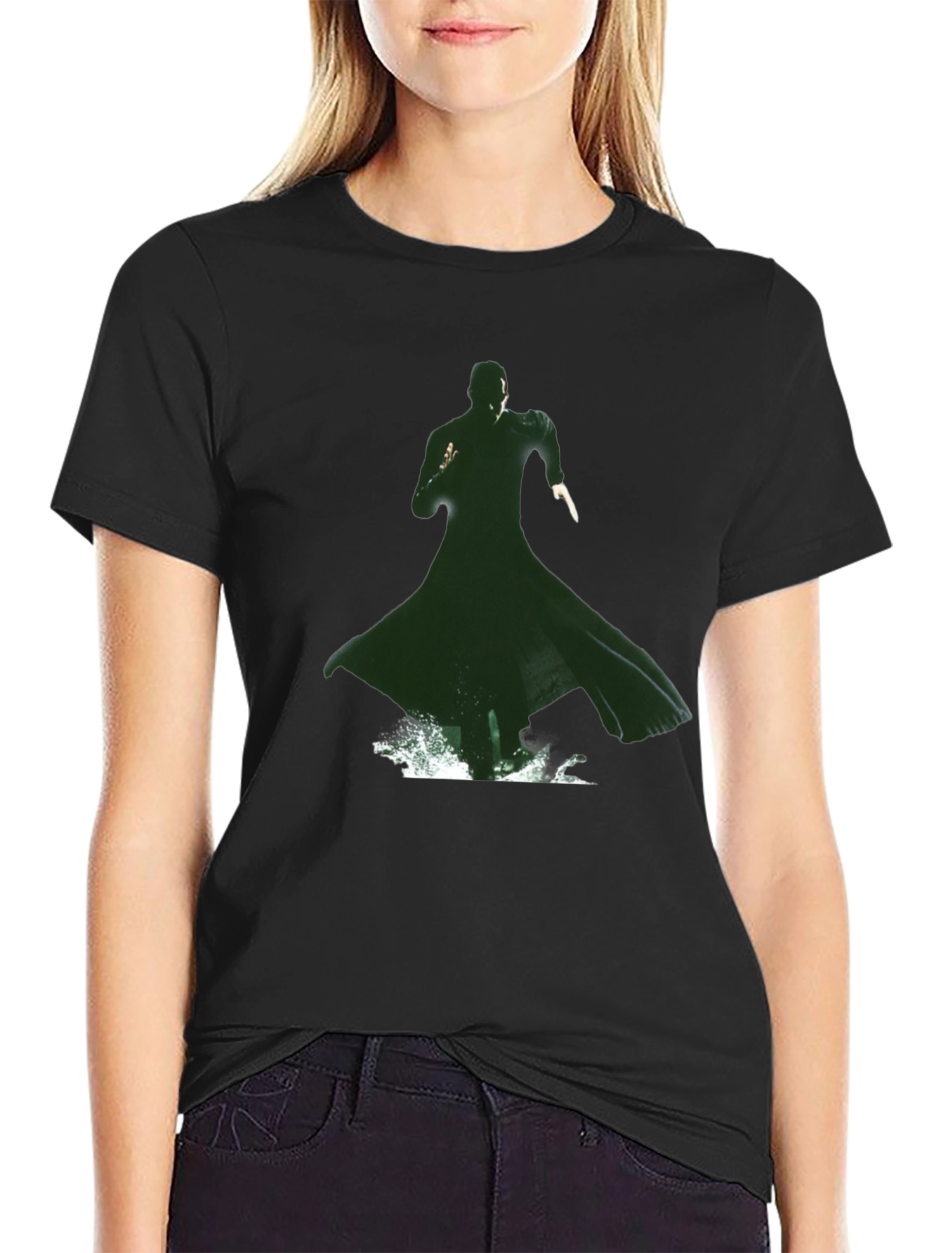 Matrix Green Silhouette Graphic Tee