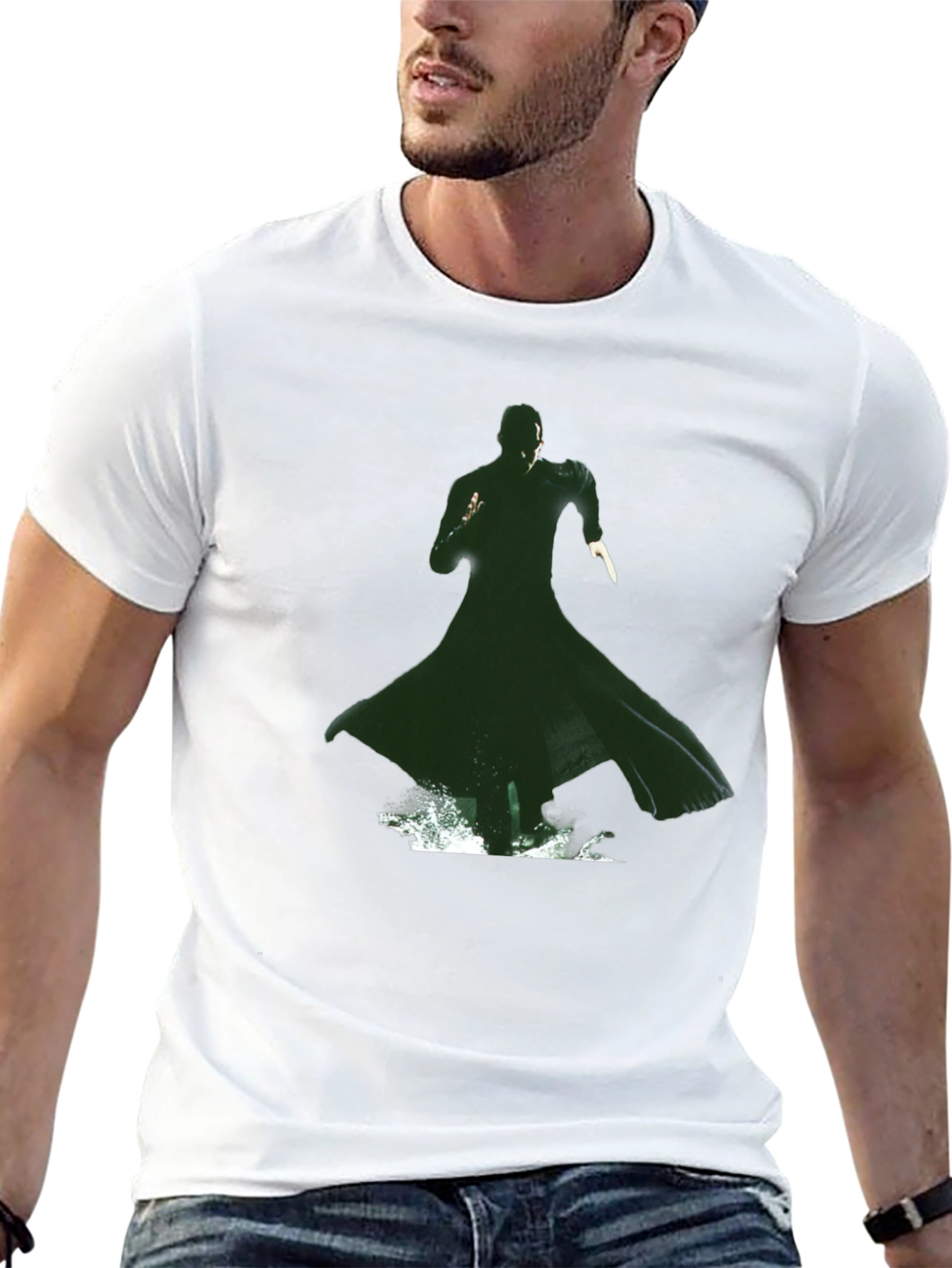 Matrix Green Silhouette Graphic Tee