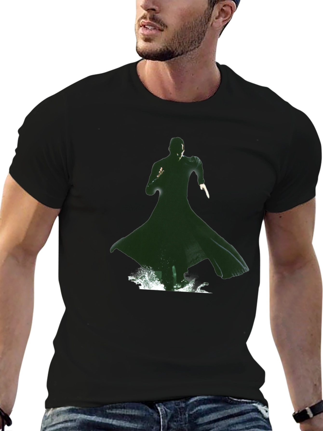 Matrix Green Silhouette Graphic Tee