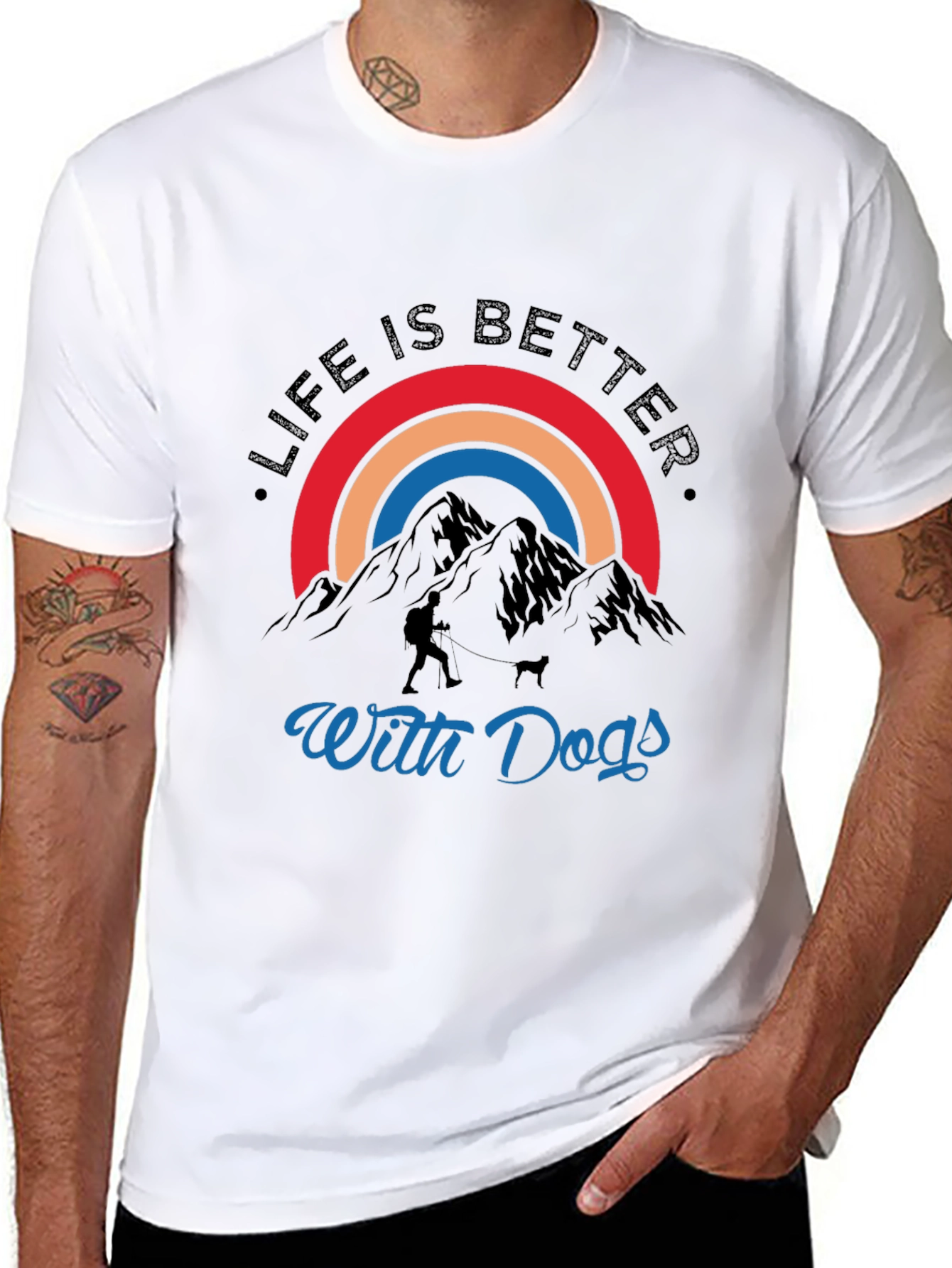 Life is Better with Dogs Hiking Graphic Tee