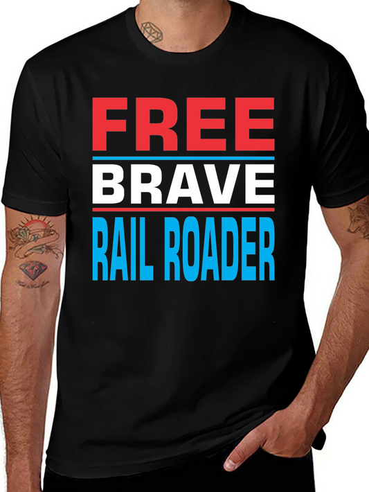 Free Brave Railroader Graphic T-Shirt
