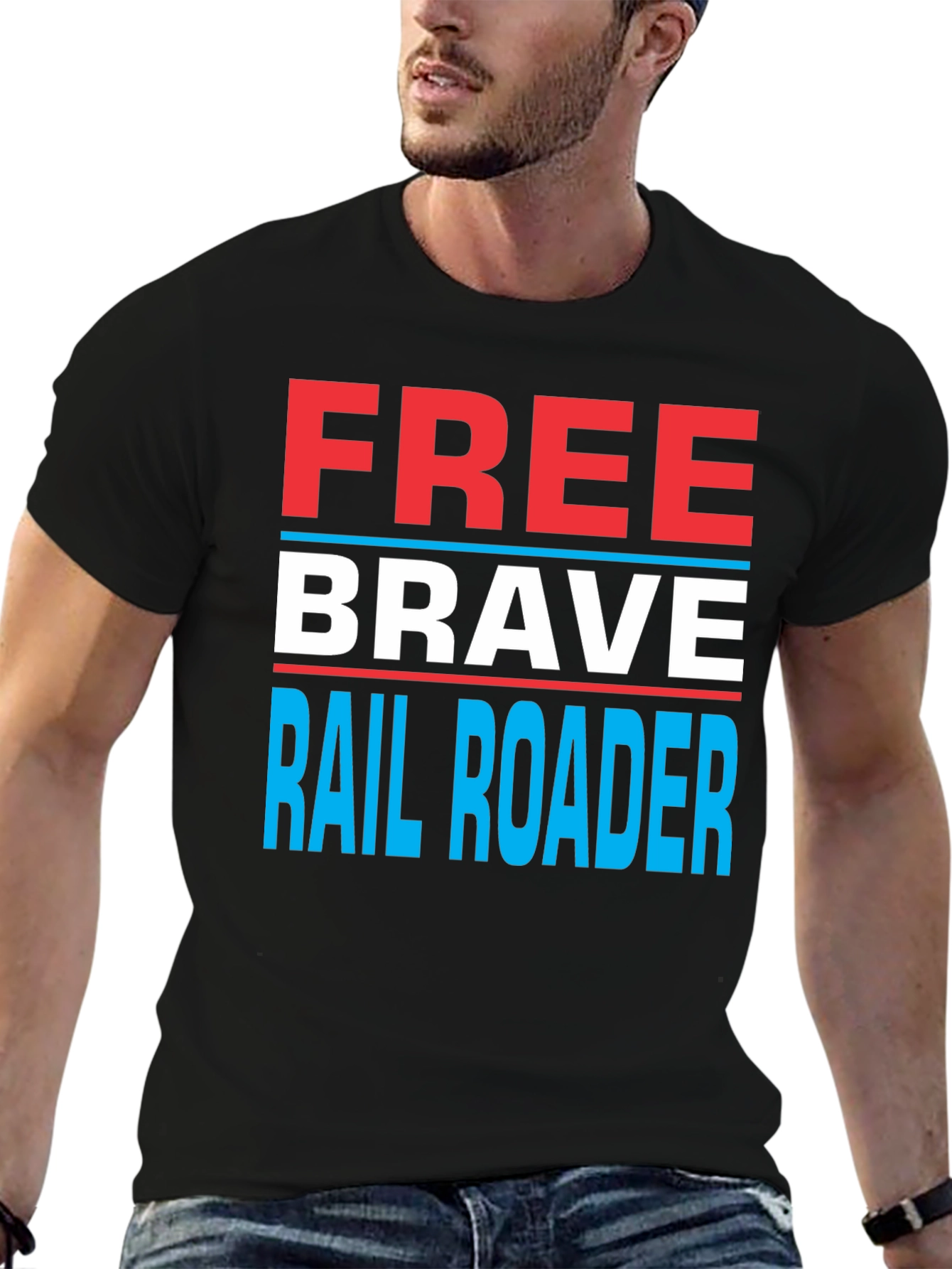 Free Brave Railroader Graphic T-Shirt