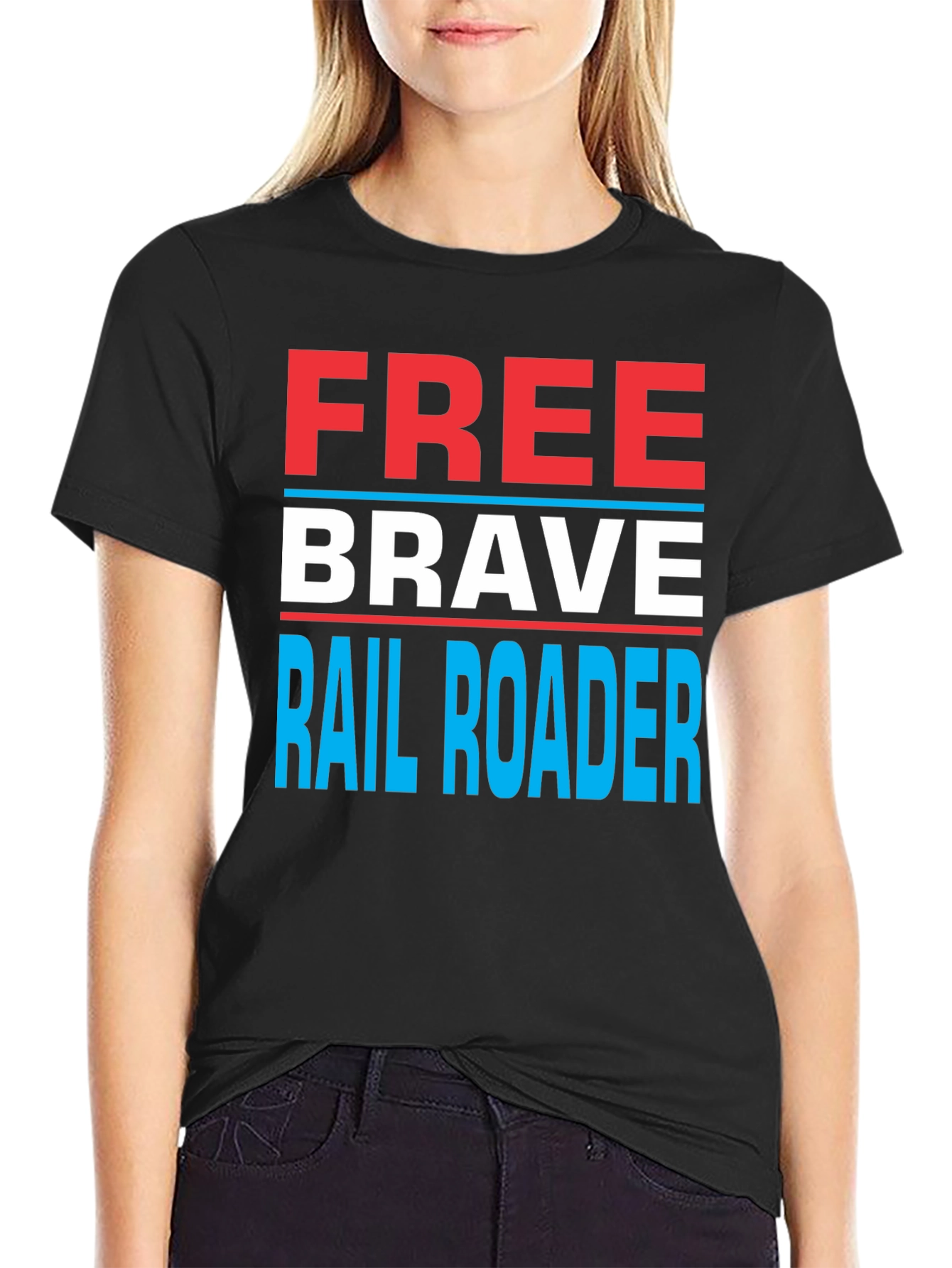 Free Brave Railroader Graphic T-Shirt