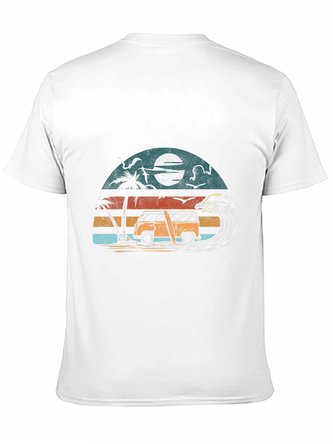 Retro Surf Van Tee - Black Cotton Graphic T-Shirt
