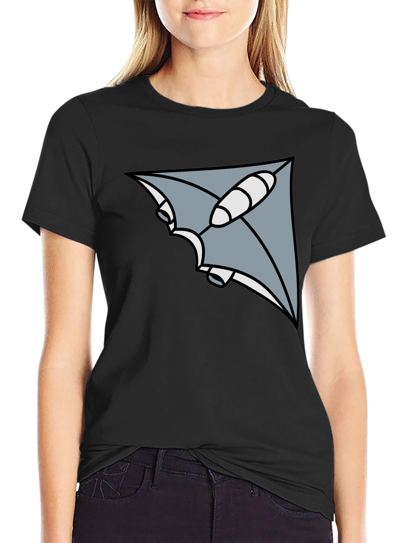 Geometric Ray Black T-Shirt