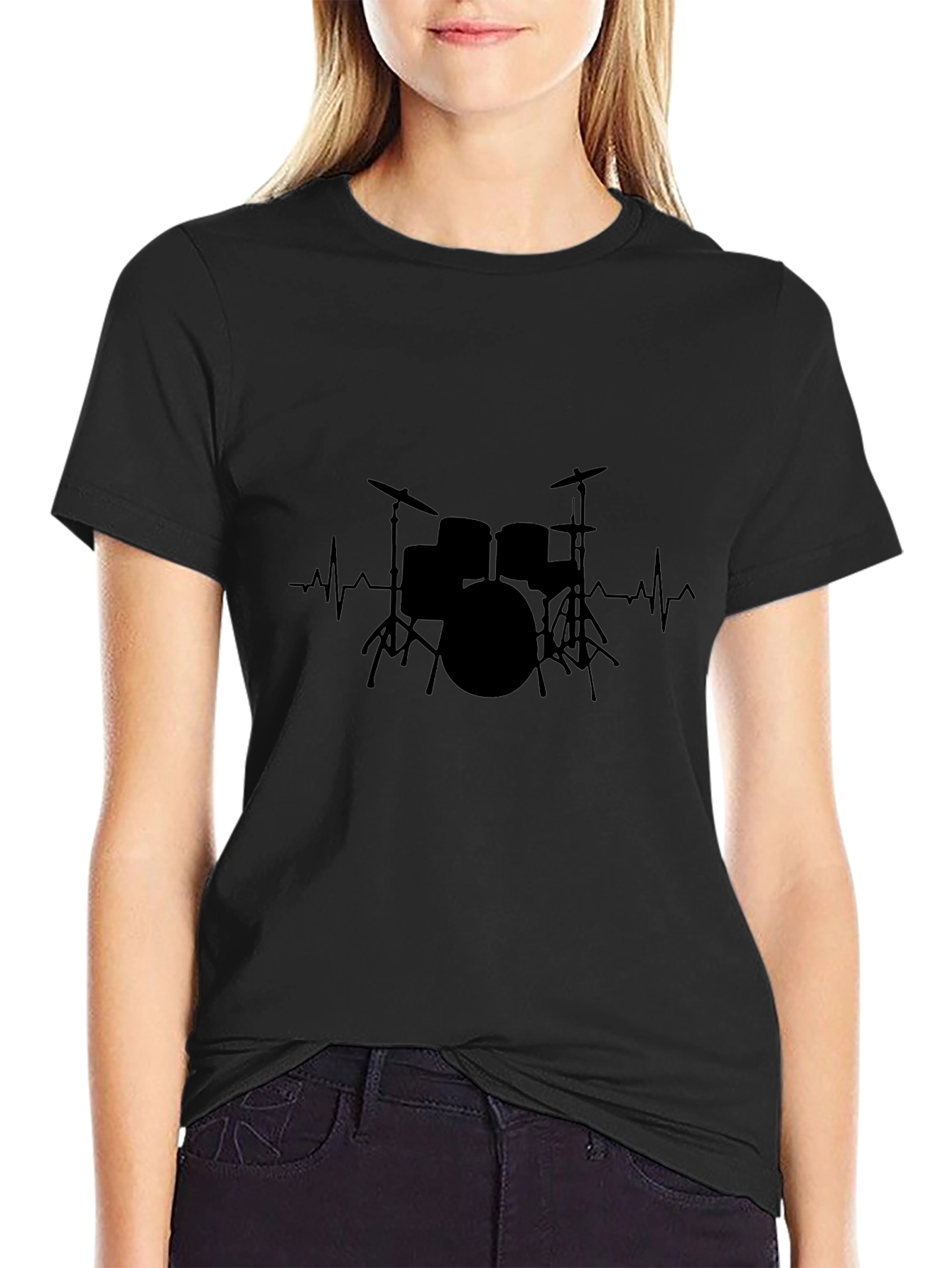 Drumbeat Heartbeat T-Shirt - Black
