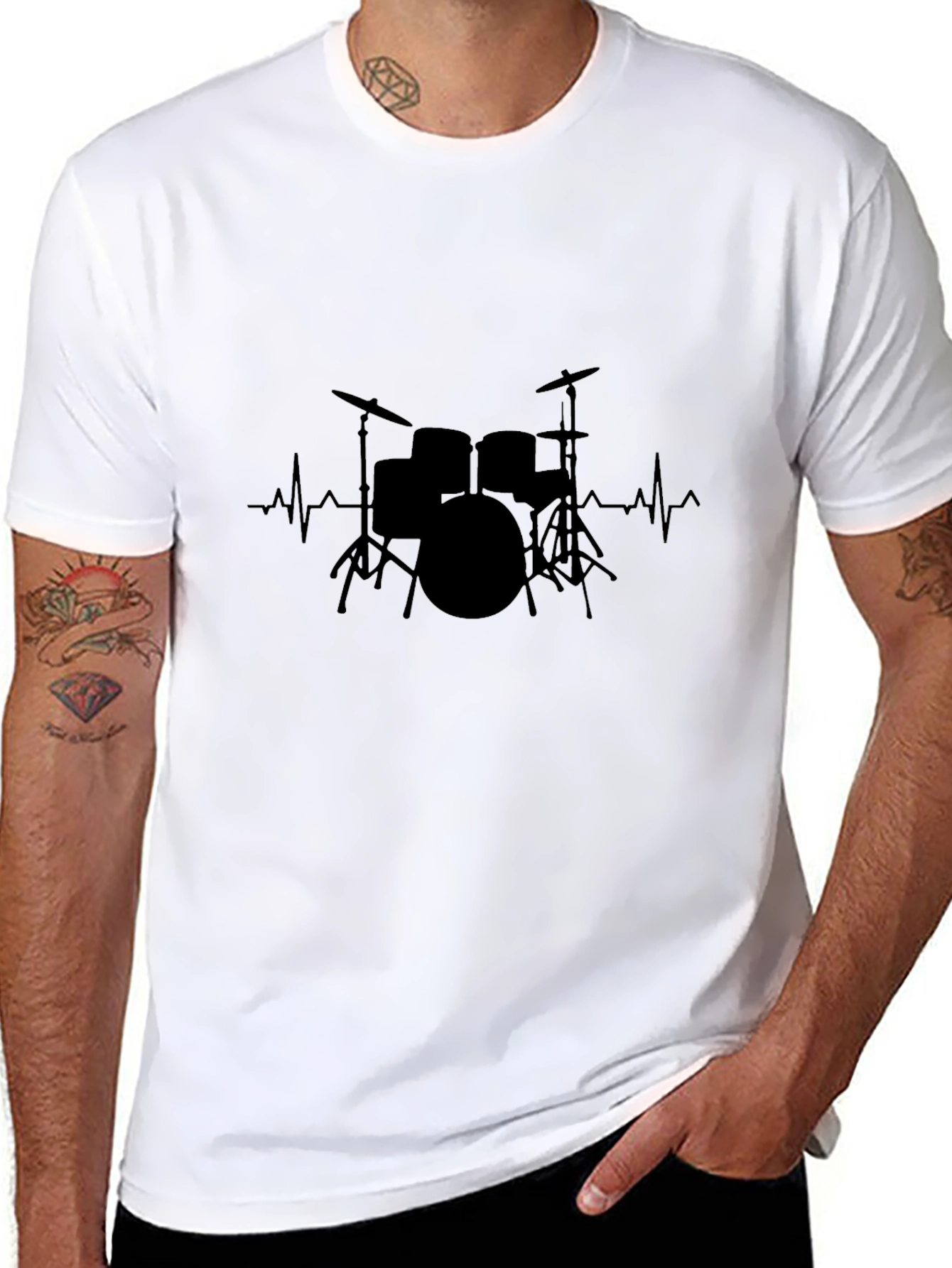 Drumbeat Heartbeat T-Shirt - Black