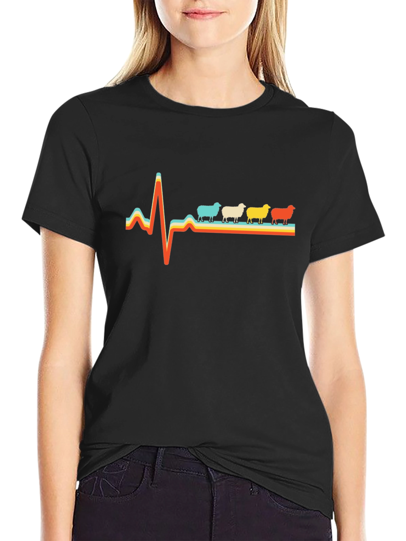 Sheep Heartbeat T-Shirt - Quirky Graphic Tee