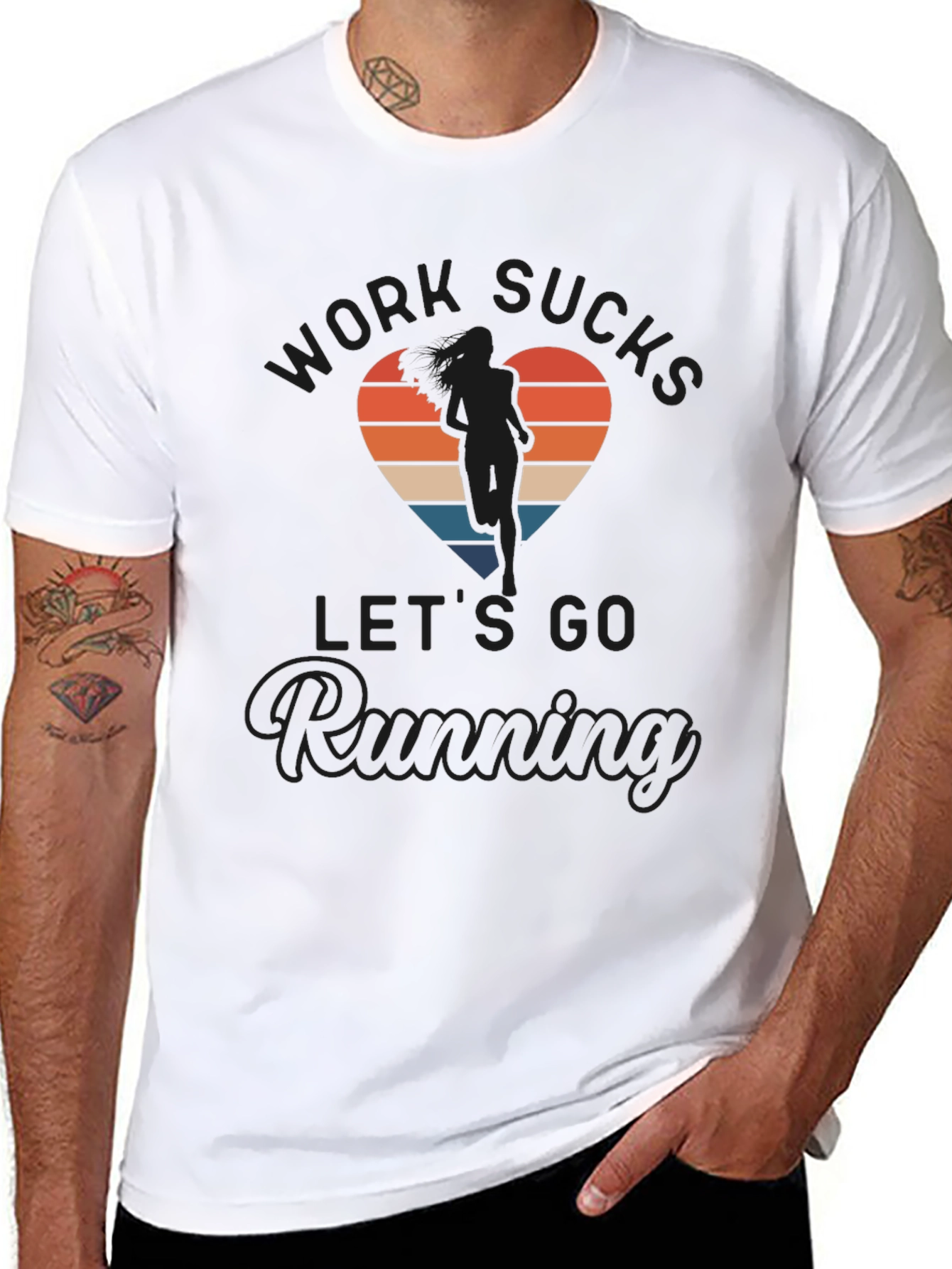 Work Sucks Lets Go Running T-Shirt
